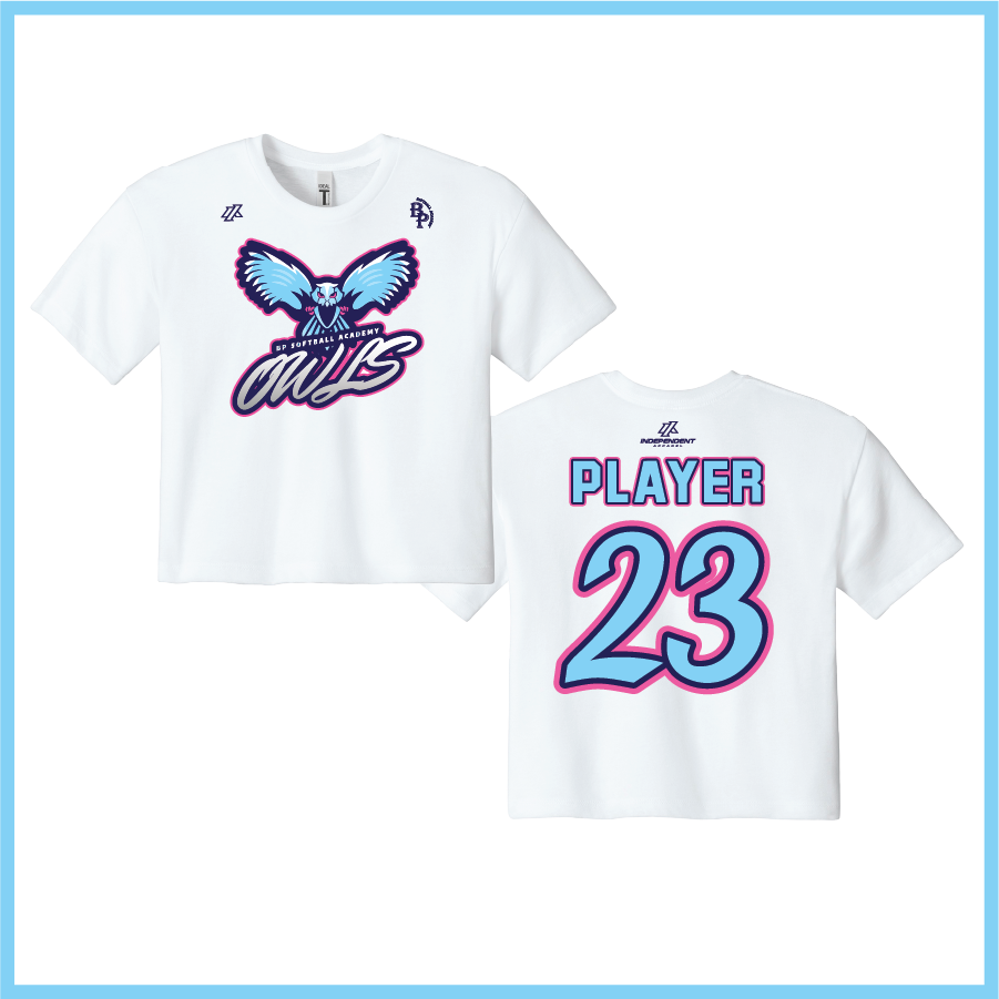 BP Academy Owls Logo Women's Crop Poly/Cotton Tee
