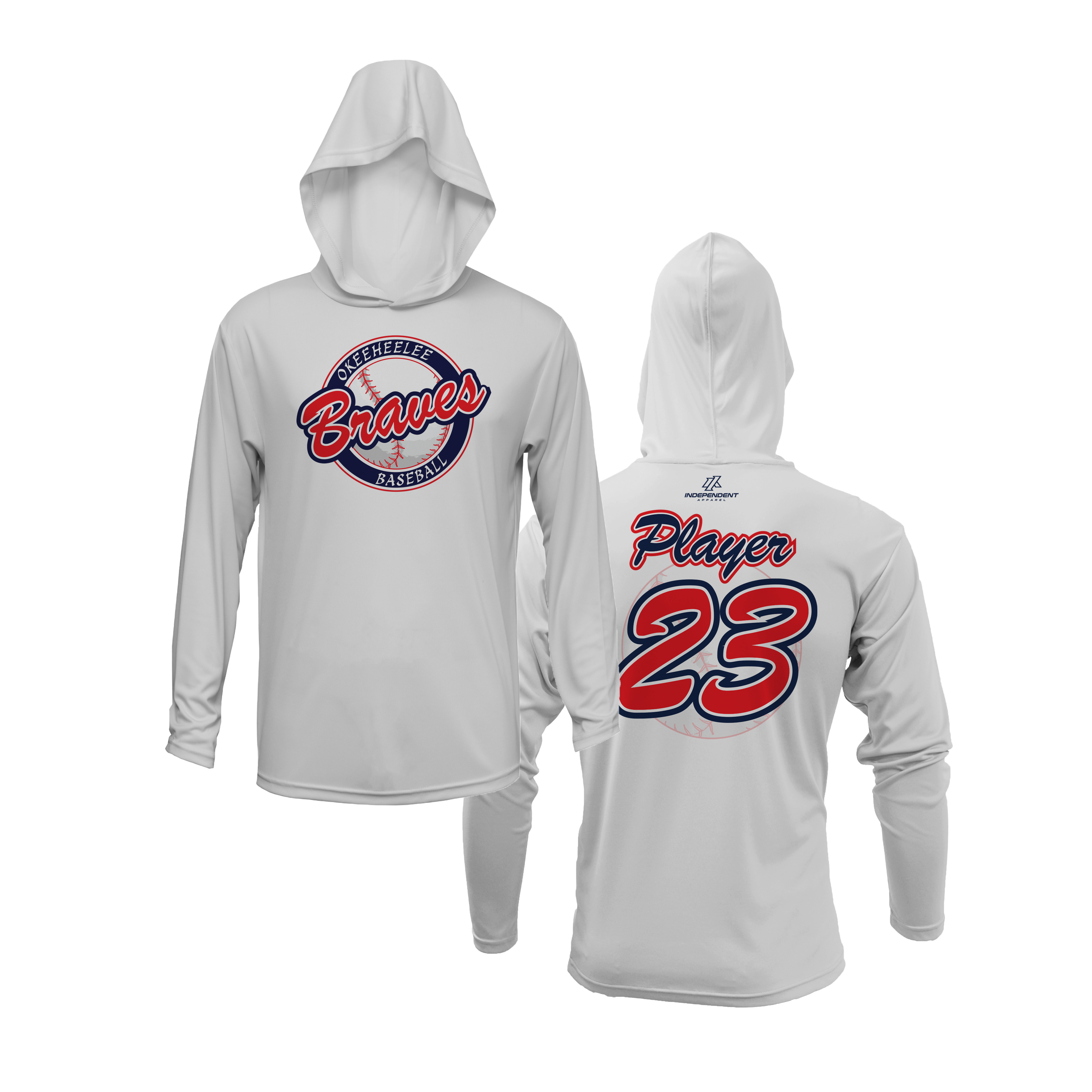 Okeeheelee Baseball Lightweight Hoodie - Round Team Logo