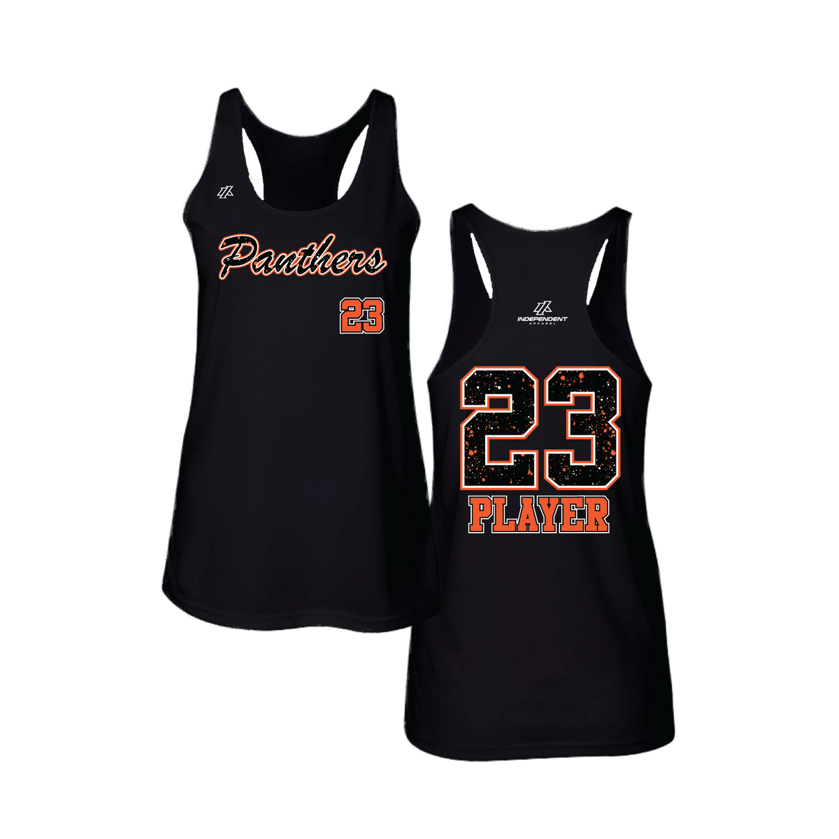 Maniglia 7U Panthers Script Splatter Logo Women's Tank Top