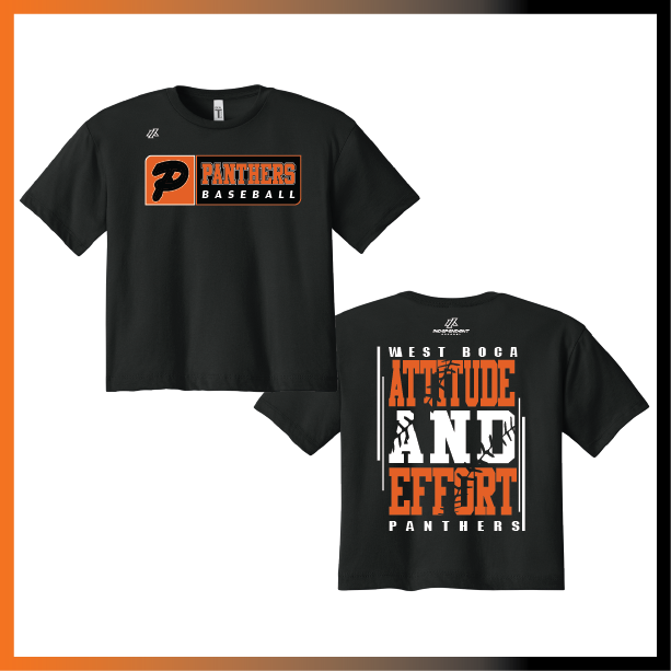 Olegario 7U Panthers "Attitude and Effort" Logo Women's Crop Poly/Cotton Tee