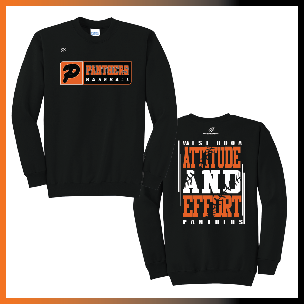 Olegario 7U Panthers "Attitude and Effort" Logo Cotton/Poly Crewneck Sweatshirt