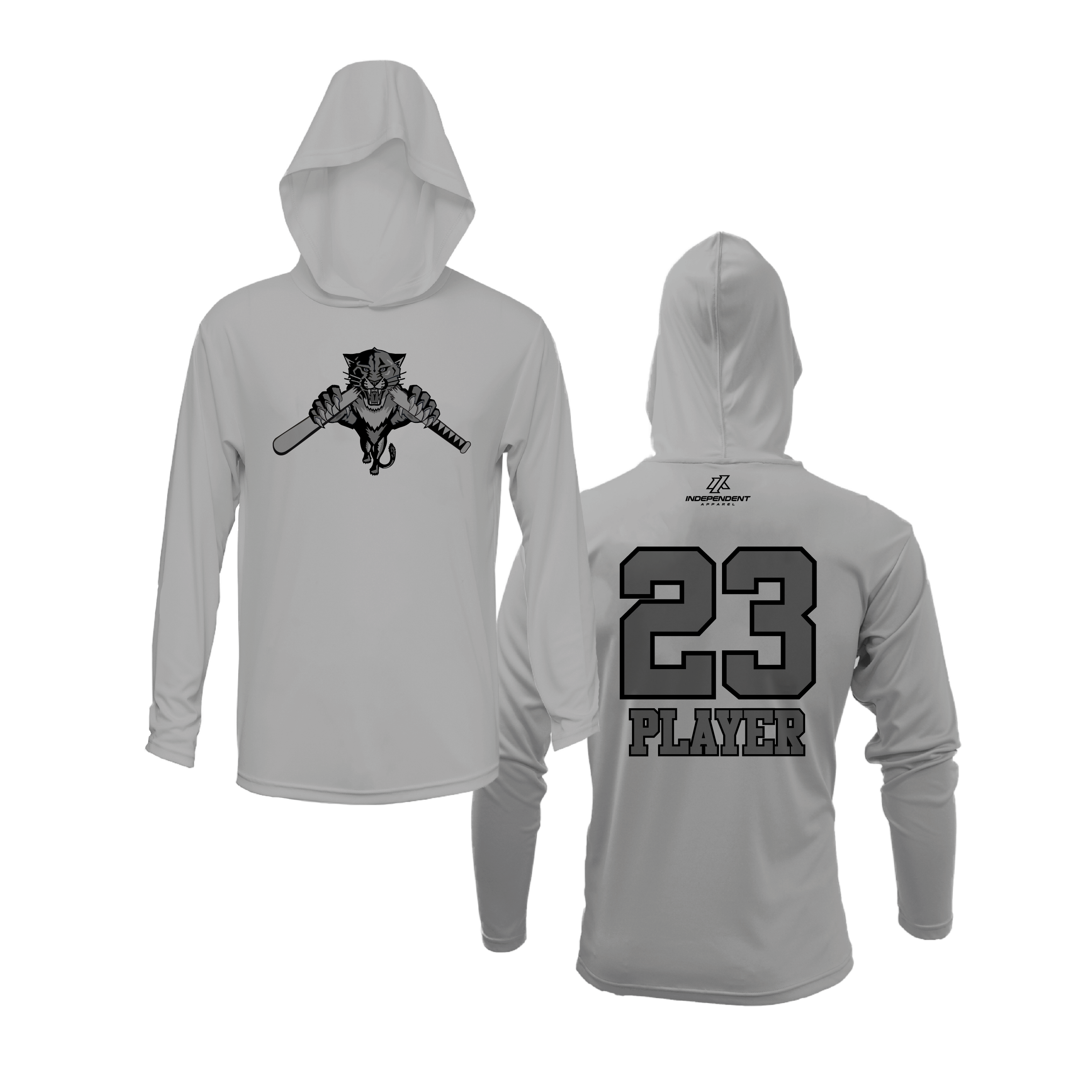 Dolman 10U Greyed Out Panther Logo Lightweight Hoodie