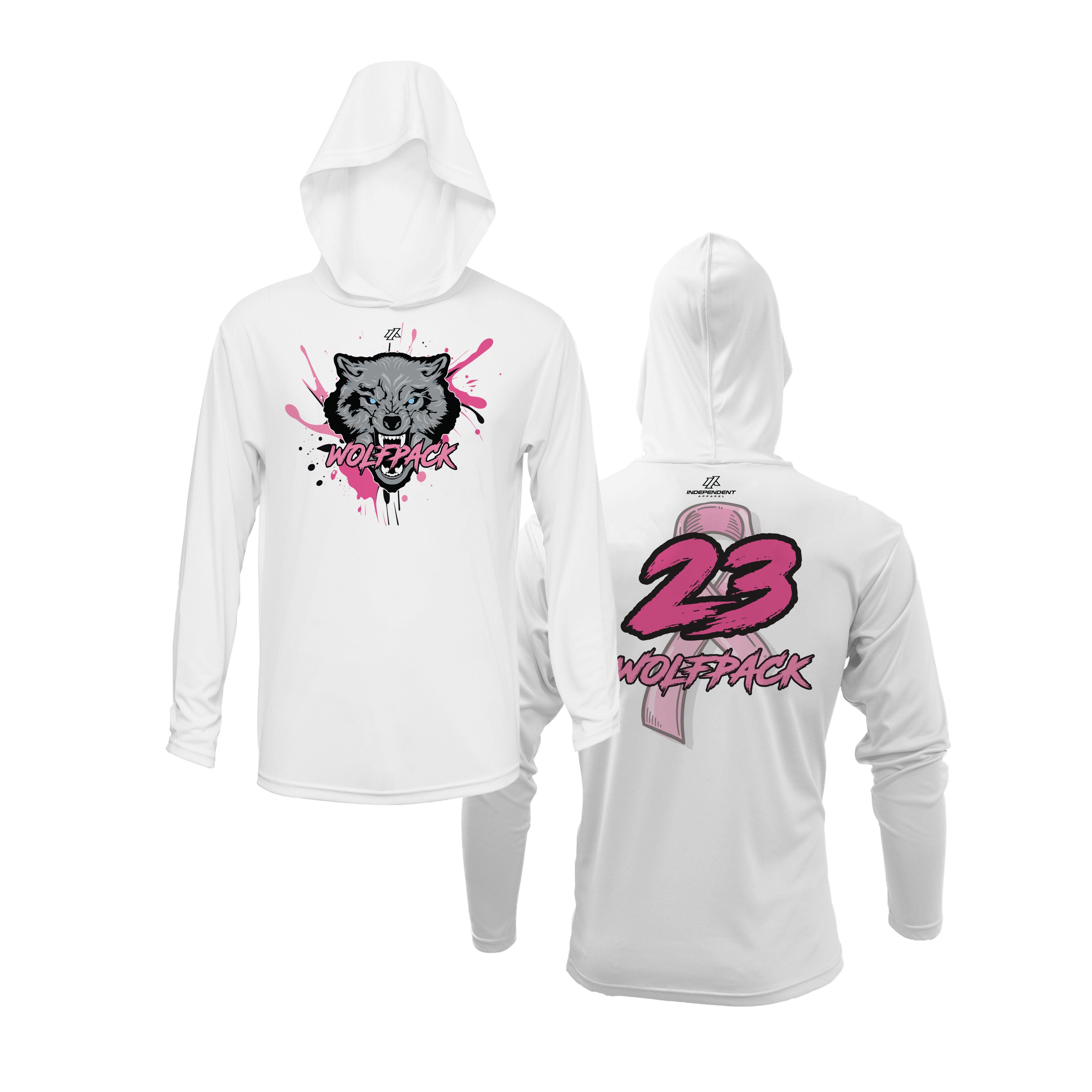 Wolfpack BCA Wolf Splatter Logo Lightweight Hoodie