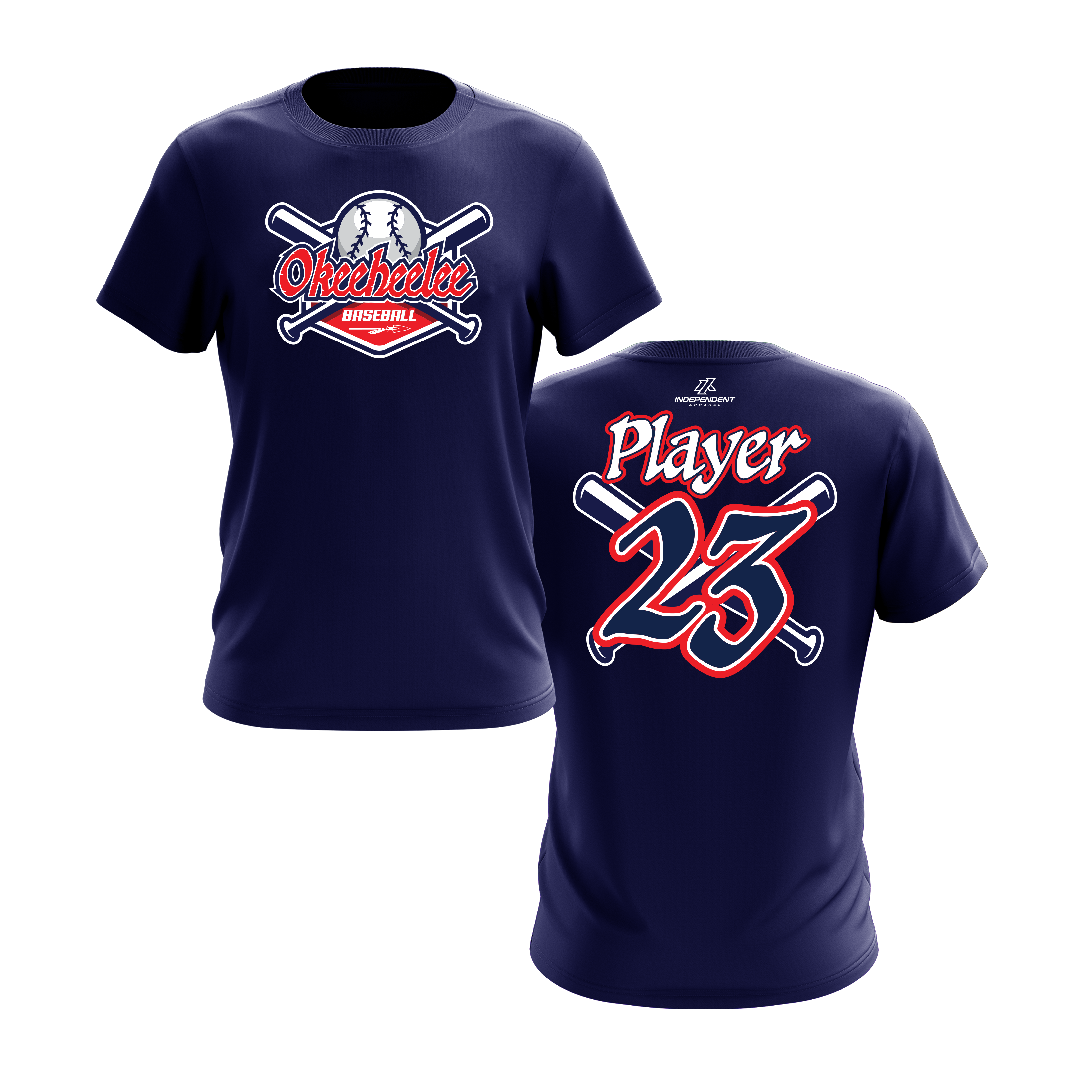 Okeeheelee Baseball Short Sleeve Shirt - Bats & Ball DTF Transfer