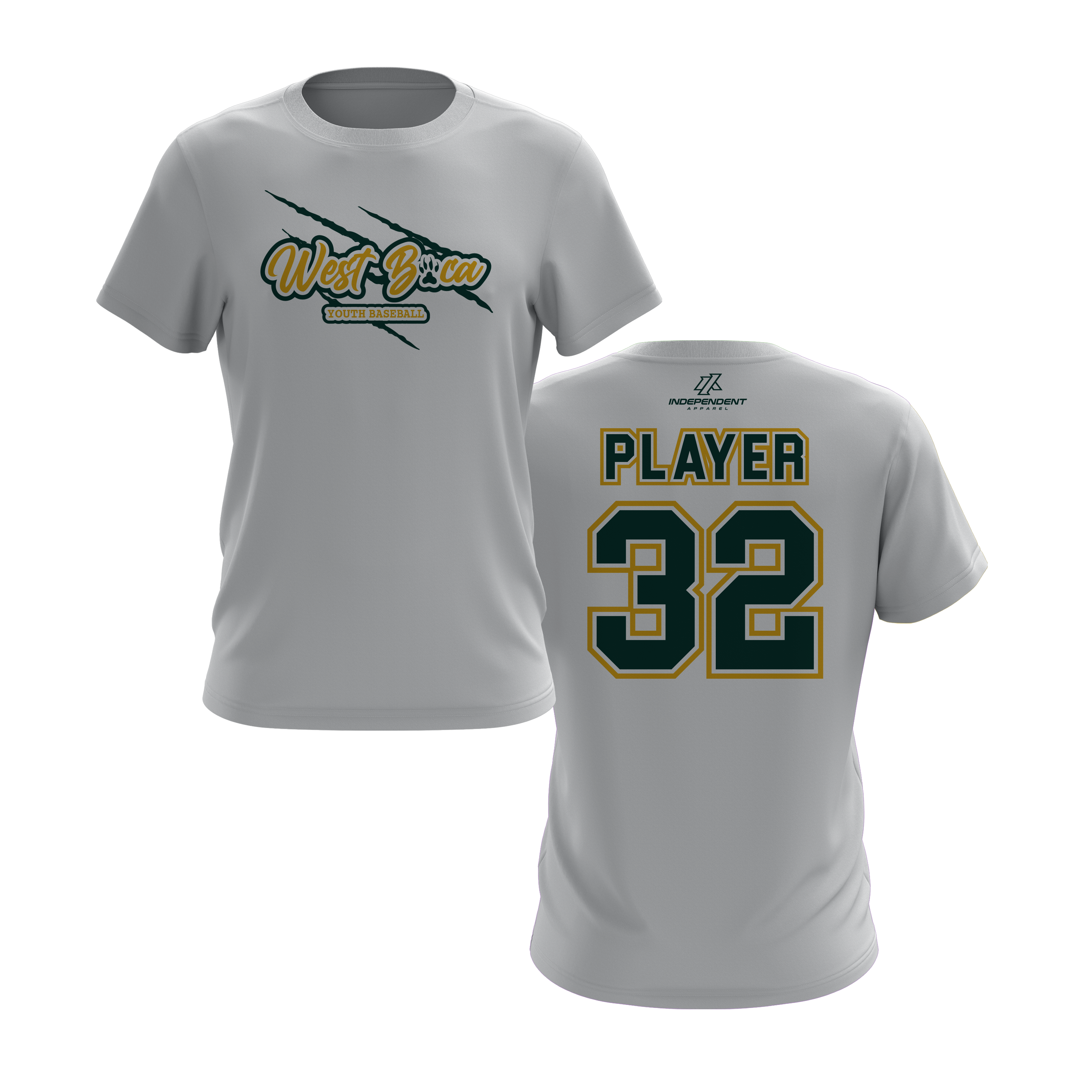 WBYB Green/Gold Team Short Sleeve Shirt - Claw Logo