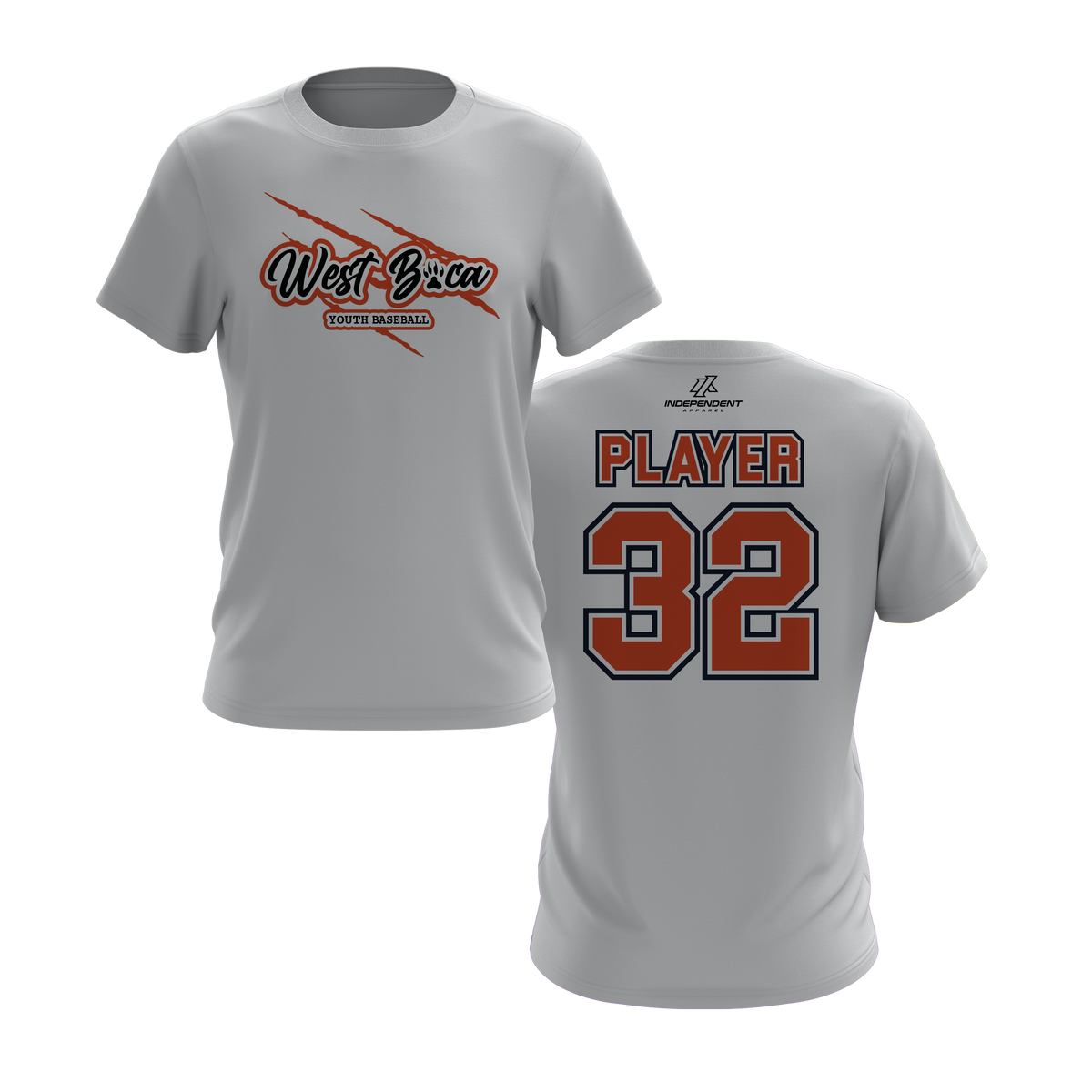 WBYB Orange/Black Team Short Sleeve Shirt - Claw Logo