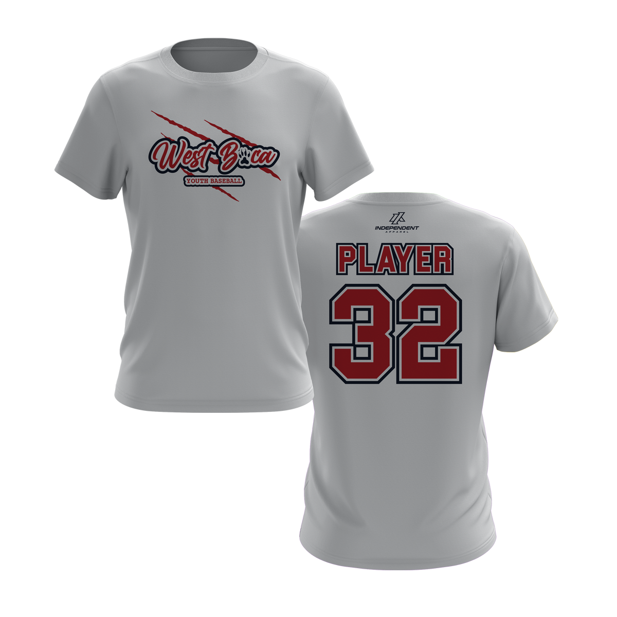 WBYB Red/Navy Blue Team Short Sleeve Shirt - Claw Logo