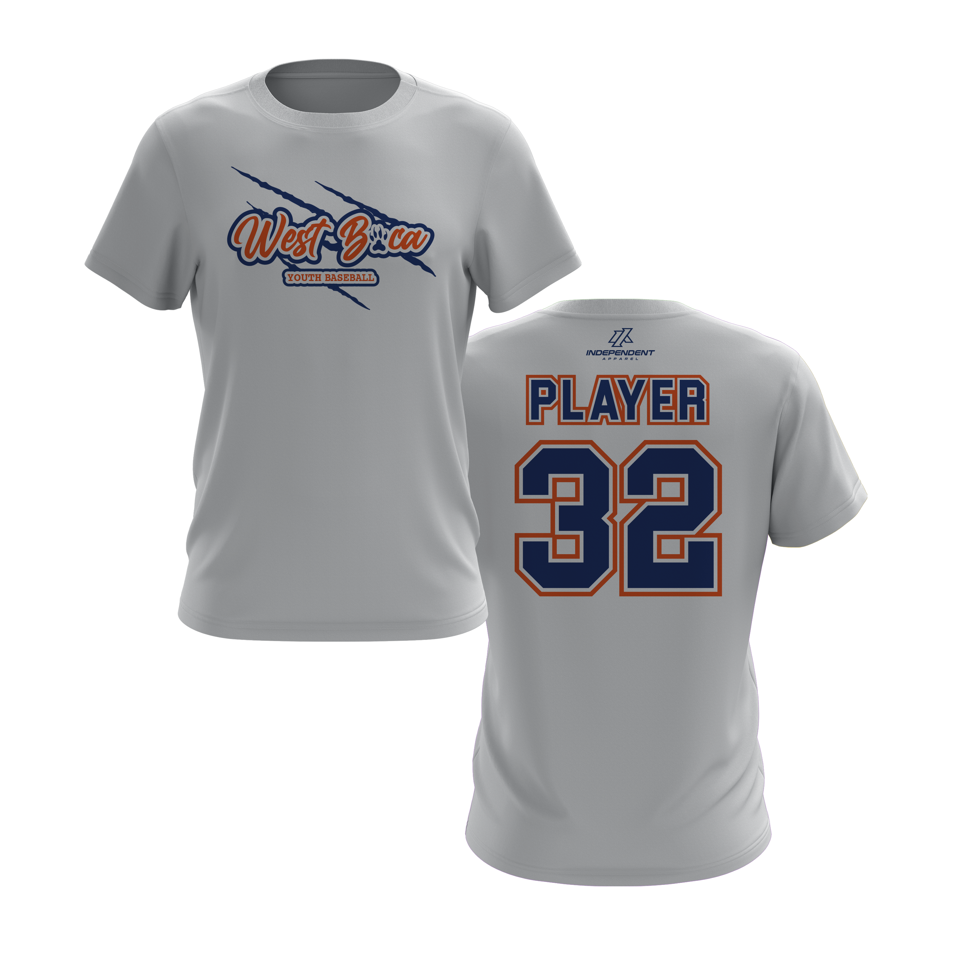 WBYB Royal Blue/Orange Team Short Sleeve Shirt - Claw Logo