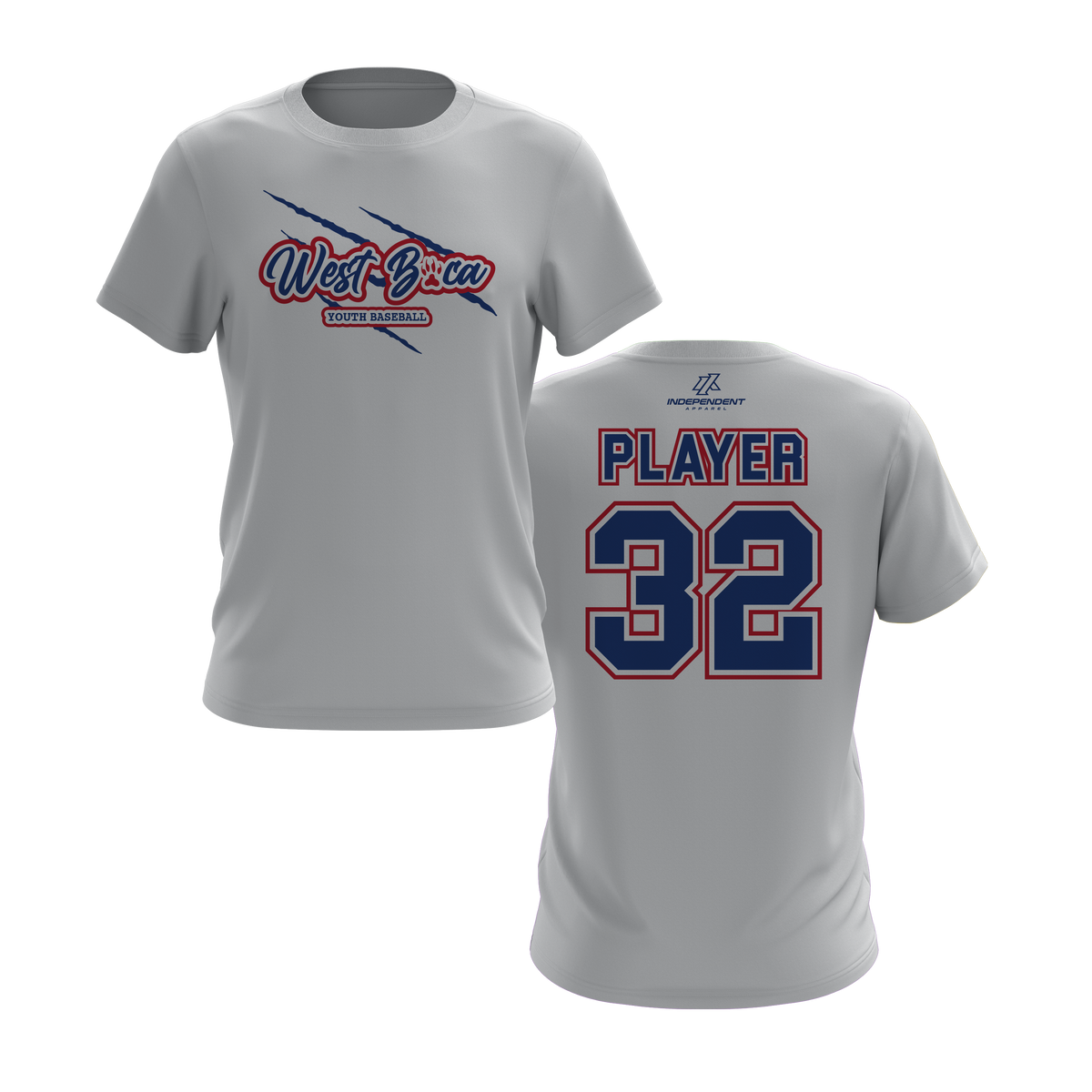 WBYB Royal Blue/Red Team Short Sleeve Shirt - Claw Logo