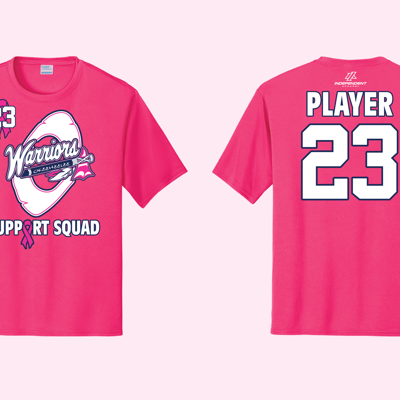 Okeeheelee Warriors BCA Pink Short Sleeve Shirt