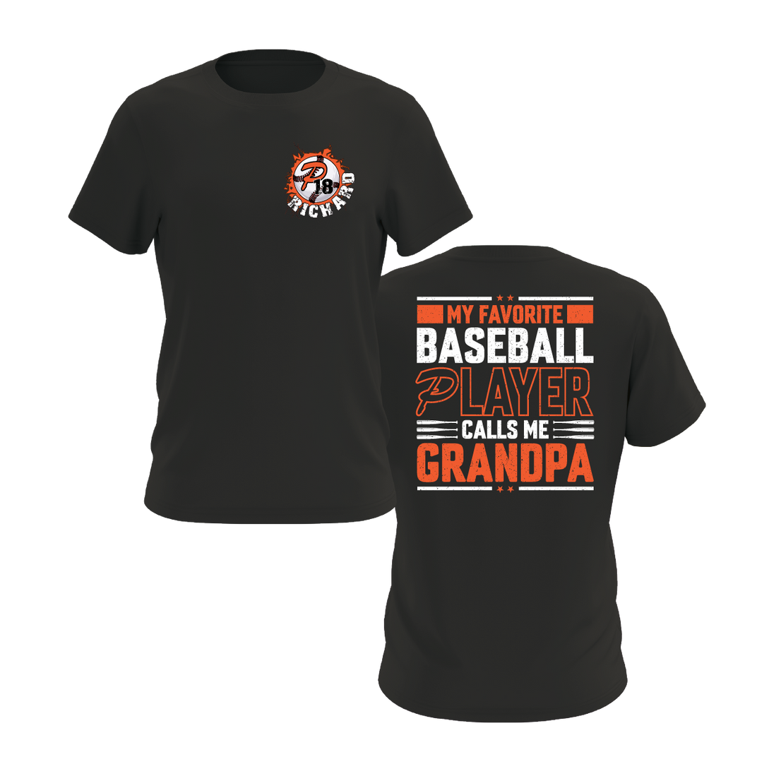 Duesler 11U Panthers “My Favorite Baseball Player Calls Me Grandpa” Tri-Blend Short Sleeve Shirt