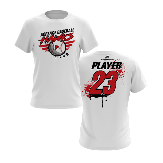 Acreage Baseball Hawks Splatter Logo Short Sleeve Shirt