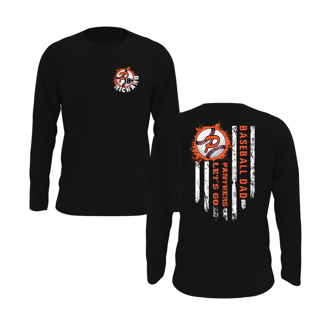 Duesler 11U “Let’s Go Panthers” Baseball Dad Long Sleeve Shirt
