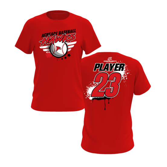 Acreage Baseball Hawks Splatter Logo Short Sleeve Shirt