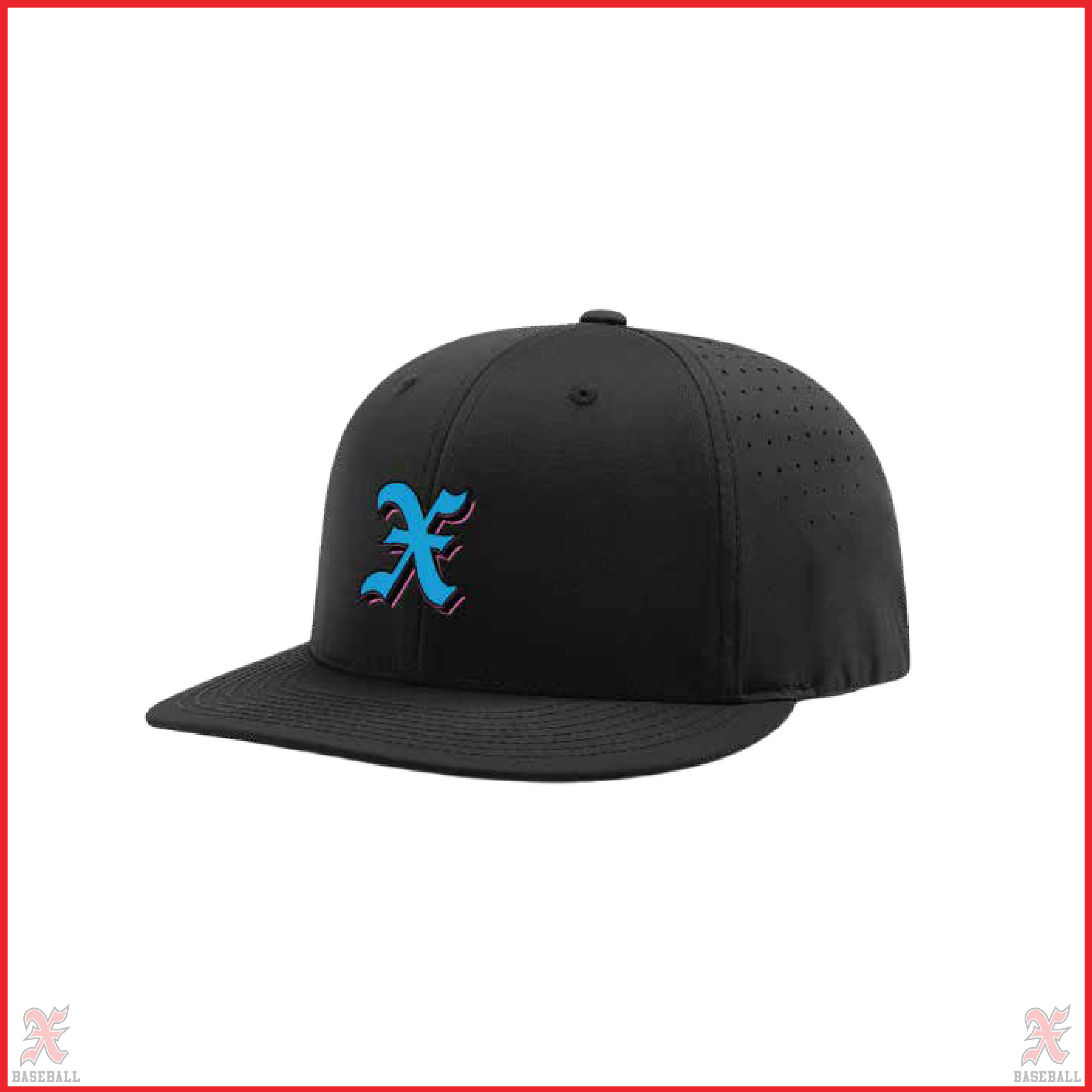 Seth 9U Blue X Black Fitted Hat