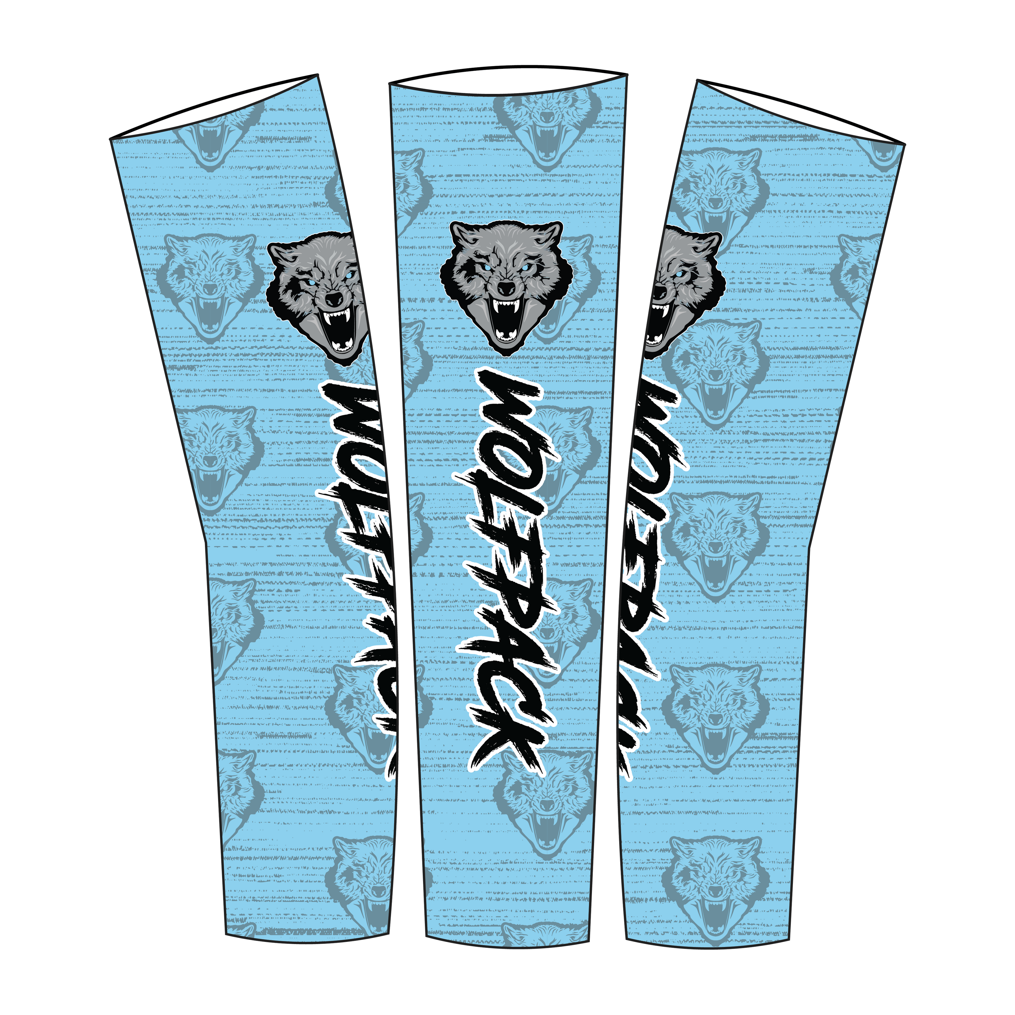 Wolfpack All Over Print Logo Full Dye Light Blue Arm Sleeve