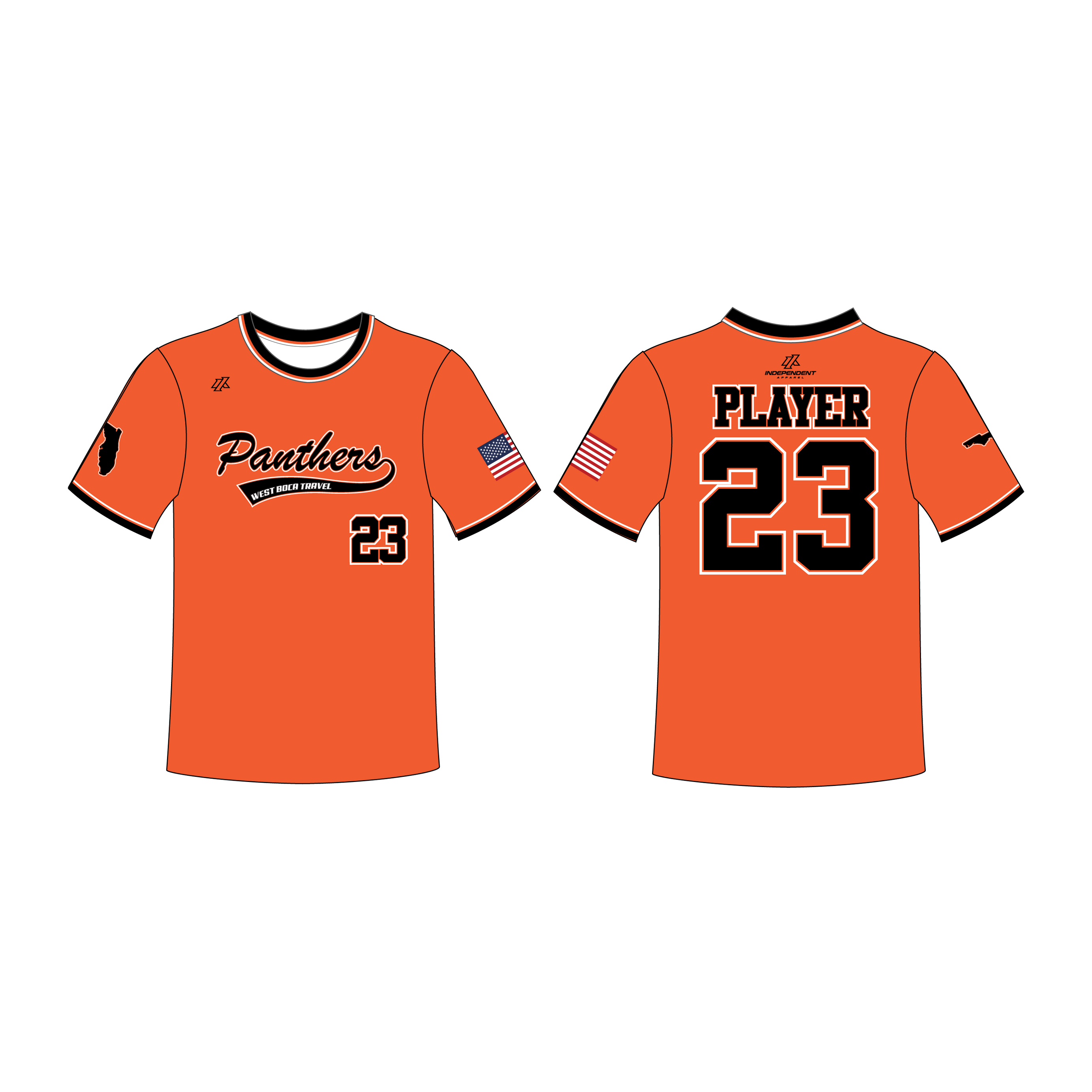 DeFerdinando 10U Panthers Fall 2026 Orange Crew Neck Jersey
