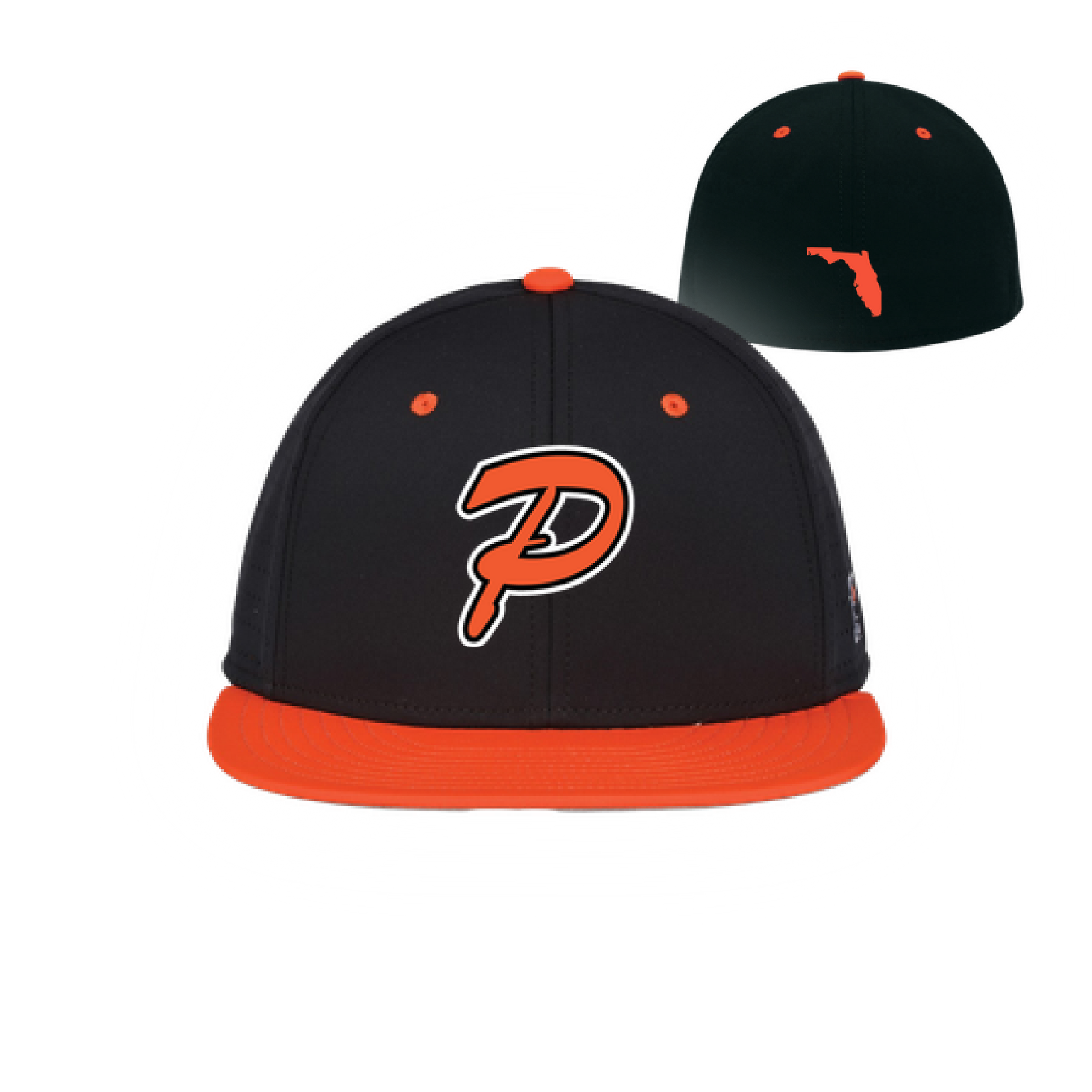 DeFerdinando 10U Fall 2026 Script P Logo Black/Orange Fitted Hat