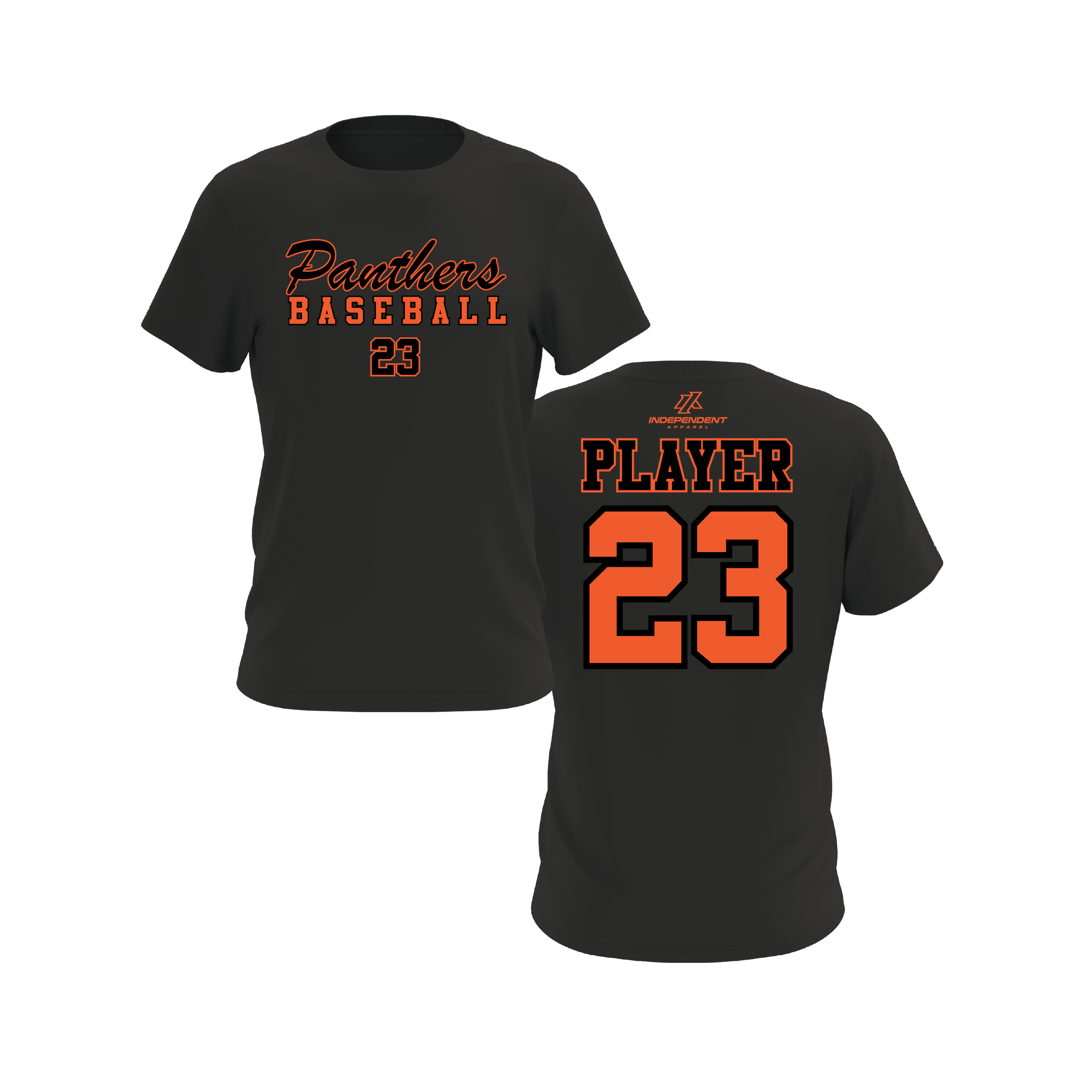 DeFerdinando 10U Fall 2026 Panthers Baseball Black Practice Shirt