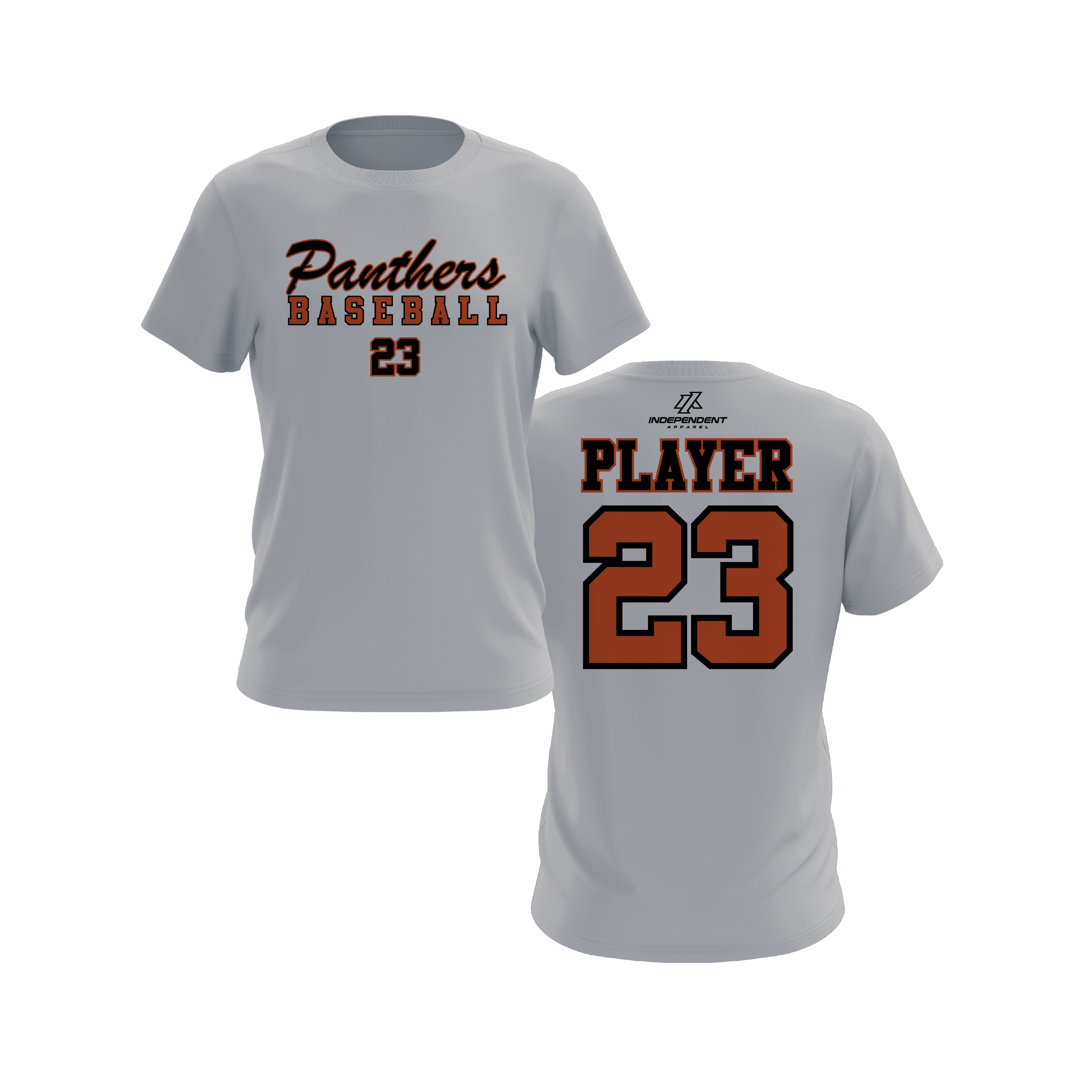 DeFerdinando 10U Fall 2026 Panthers Baseball Grey Practice Shirt