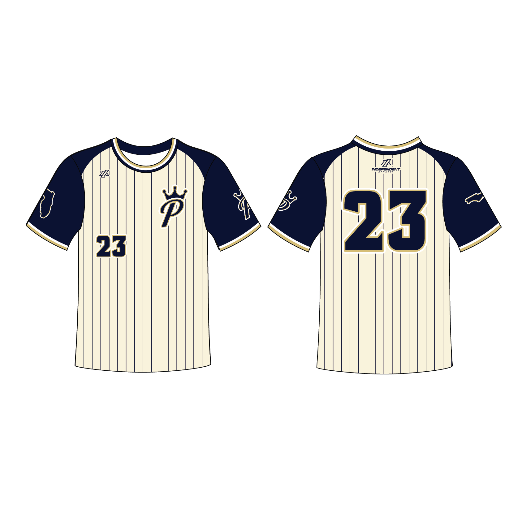 Prospects Elite Fall 2026 Gold Team - Cream Pinstripe Crew Neck Jersey