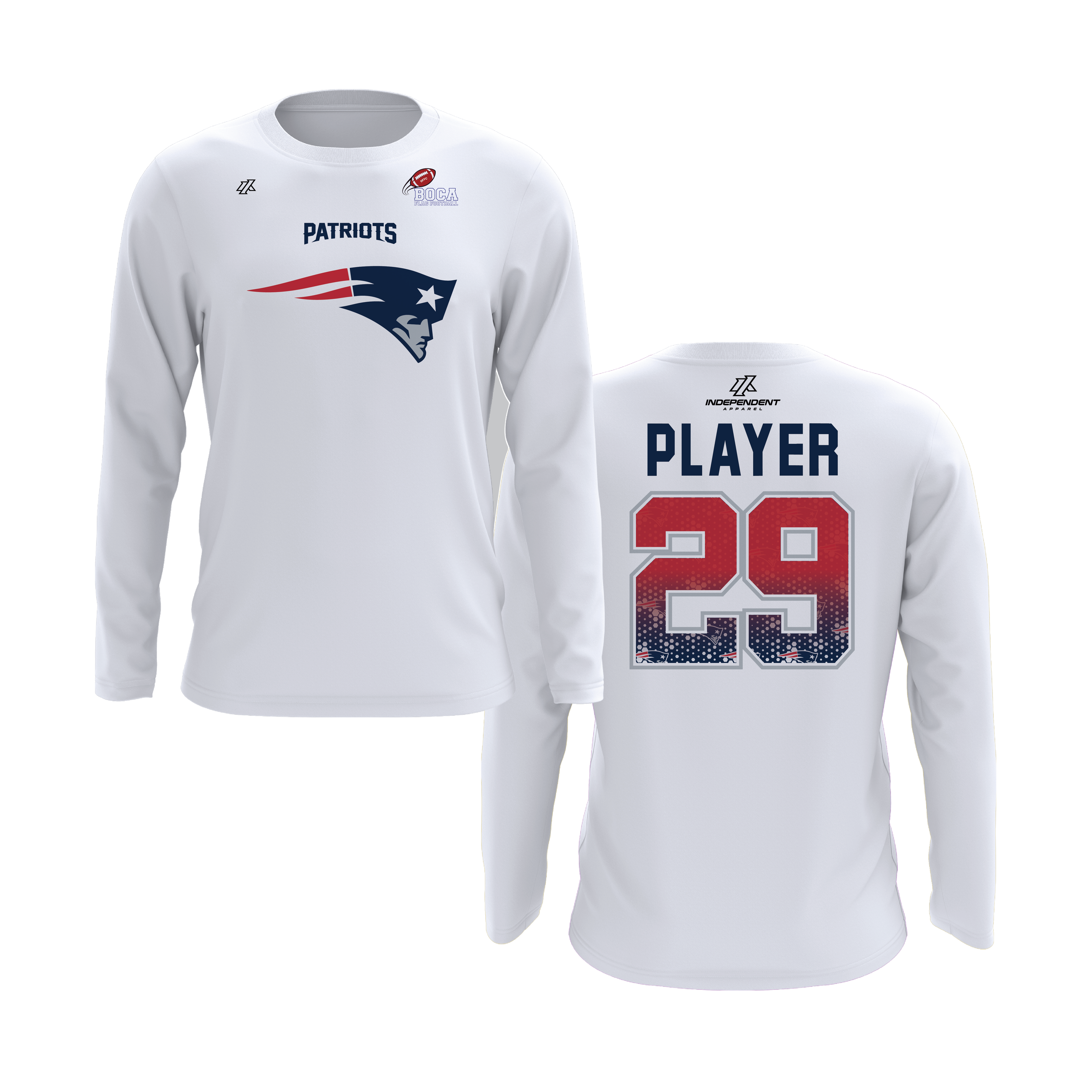 BFFC Fall '25 Patriots Mascot Long Sleeve Shirt