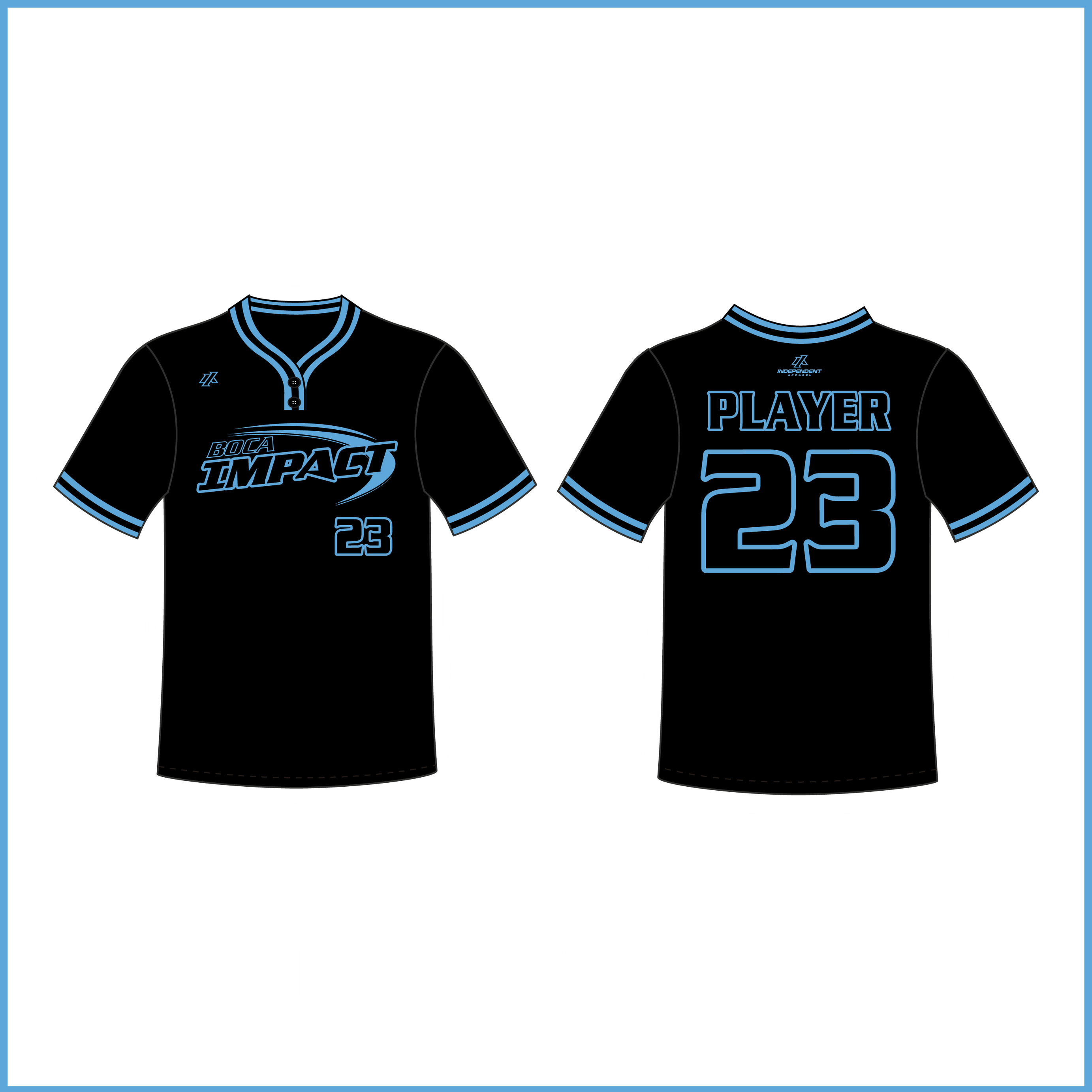 Newman 12U Black 2-Button Jersey
