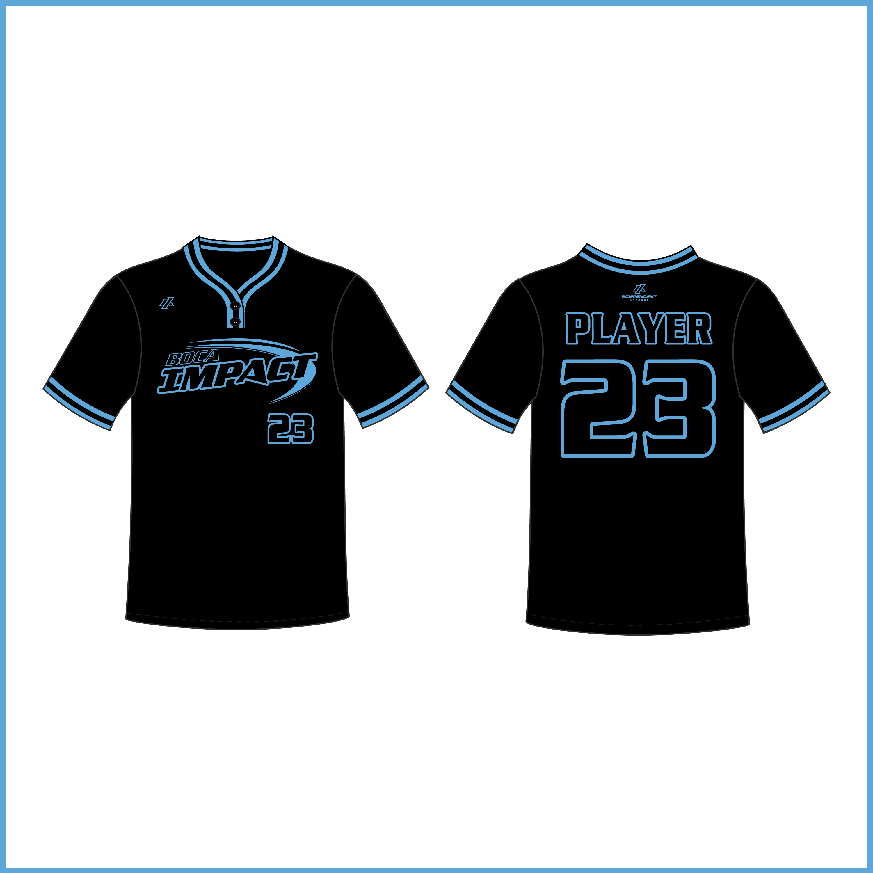 Newman 12U Black 2-Button Jersey