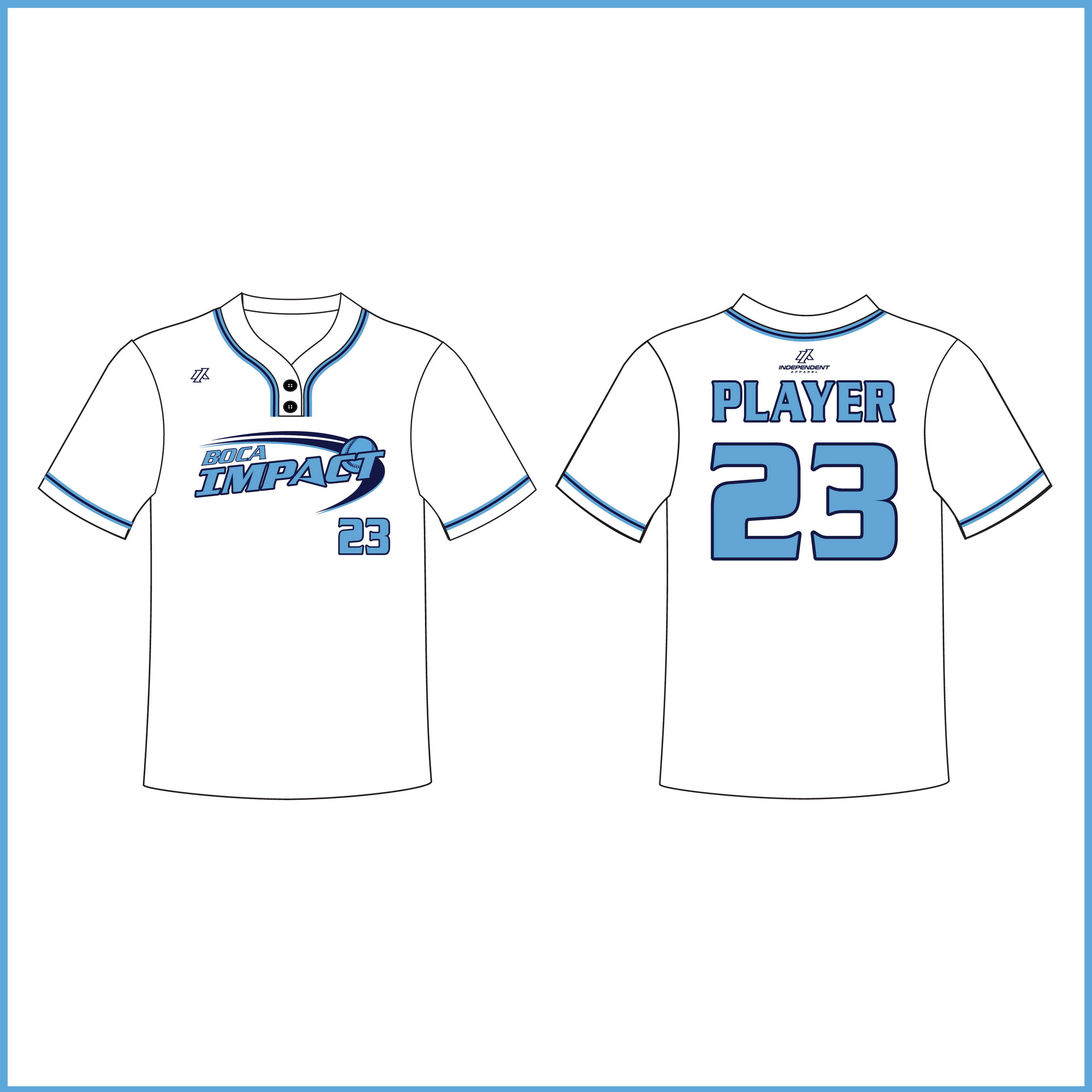 Niles 10U White 2-Button Jersey