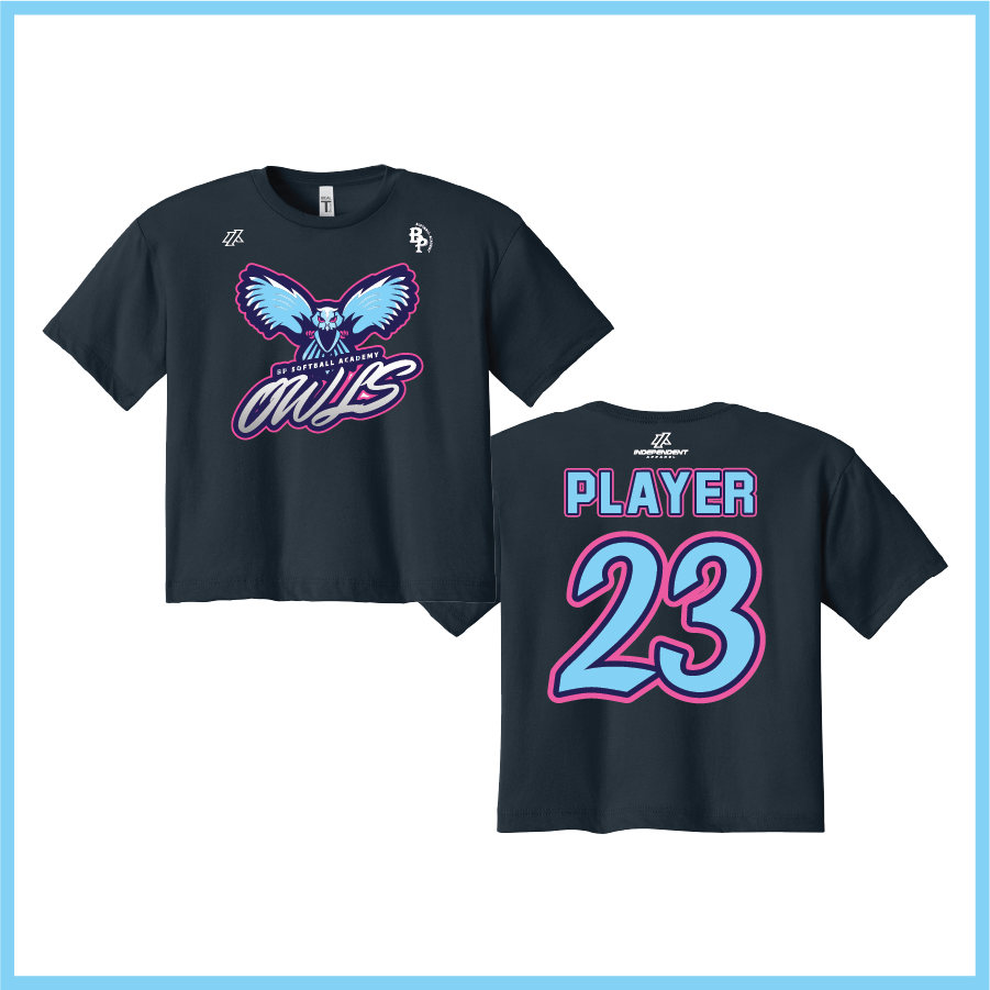 BP Academy Owls Logo Women's Crop Poly/Cotton Tee