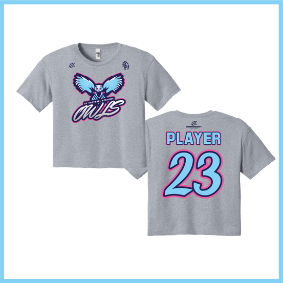 BP Academy Owls Logo Women's Crop Poly/Cotton Tee