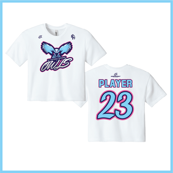 BP Academy Owls Logo Women's Crop Poly/Cotton Tee
