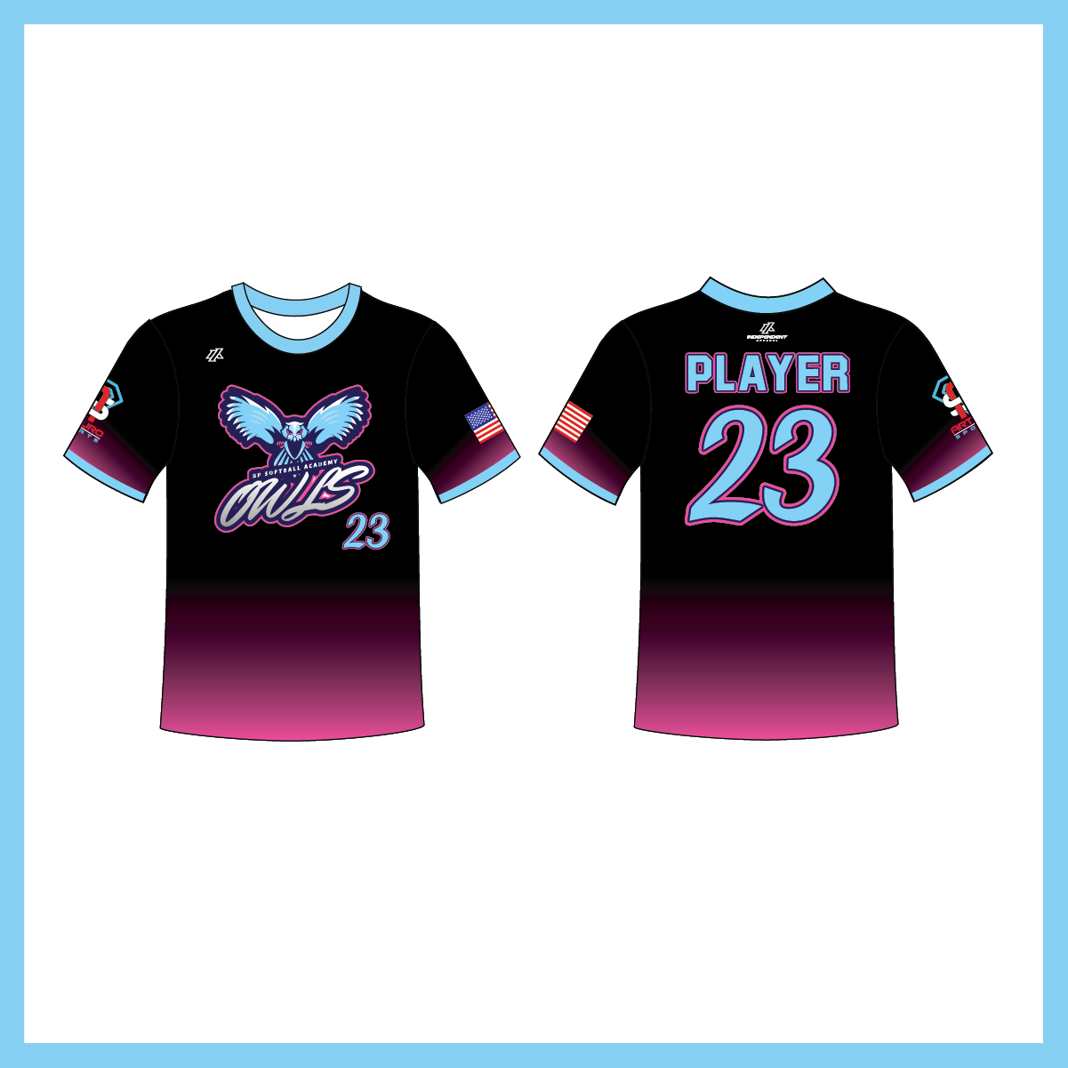 BP Academy Black/Pink Fade Crew Neck Jersey