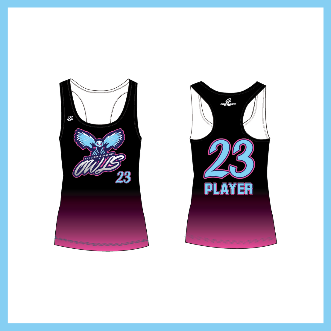 BP Academy Black/Pink Fade Women's Tank Top