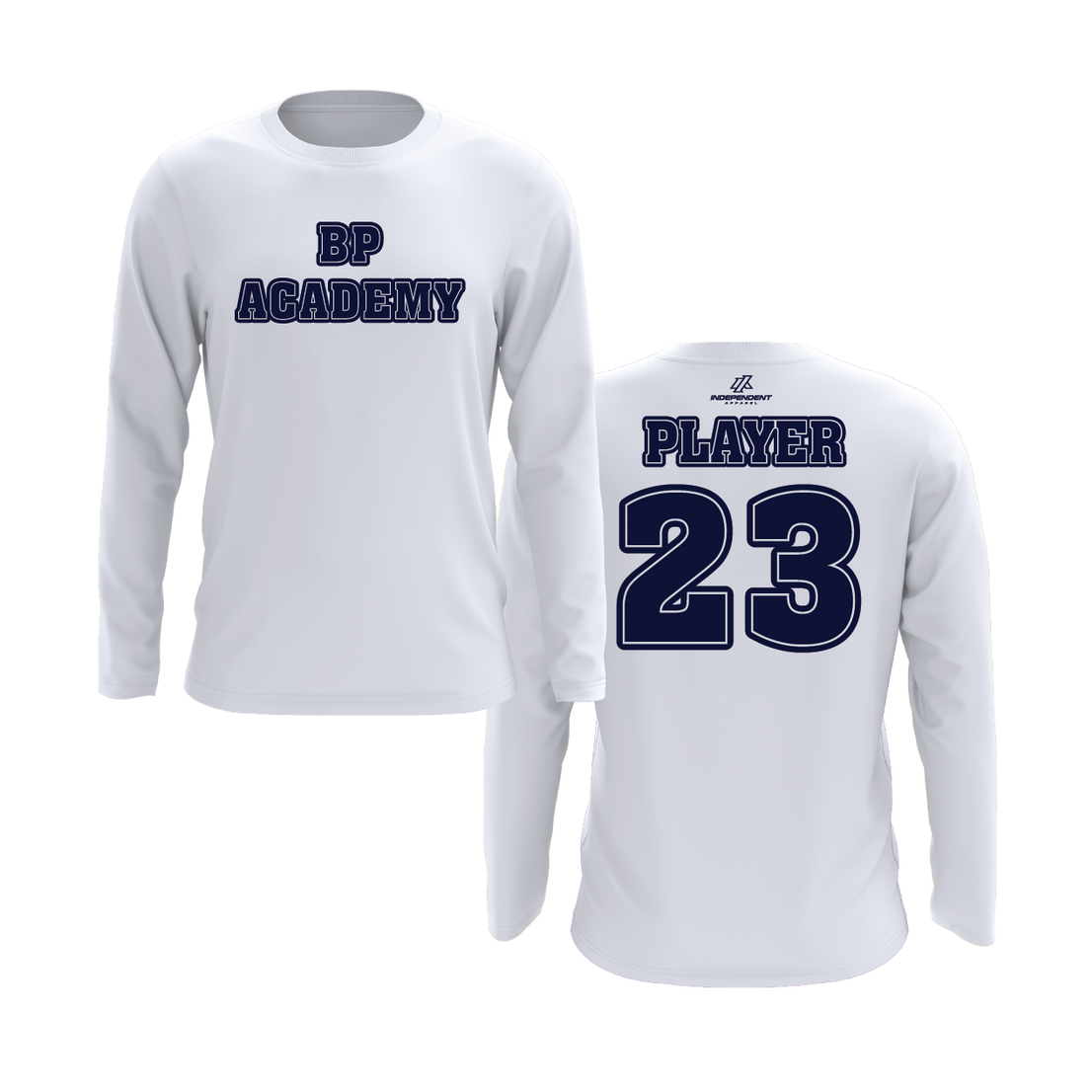 BP Academy Written Logo Long Sleeve White Shirt