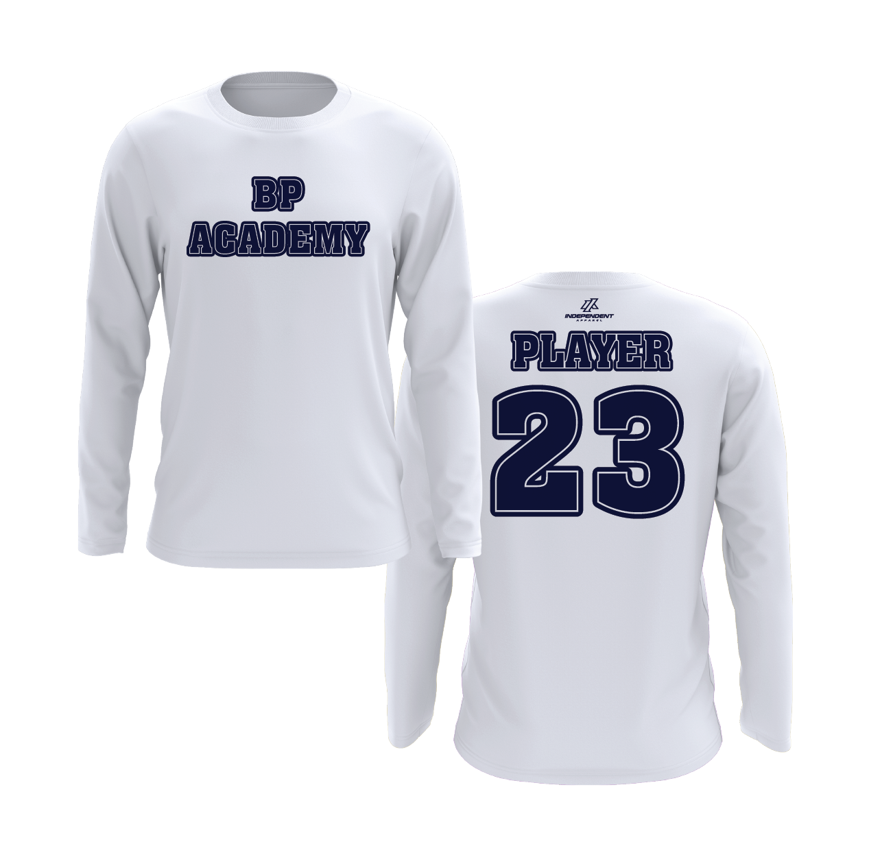 BP Academy Written Logo Long Sleeve White Shirt