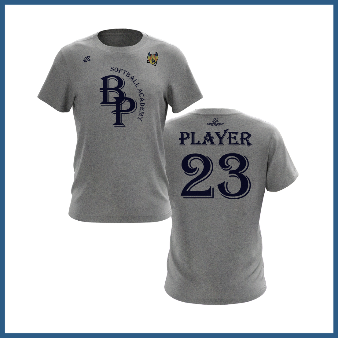 BP Softball Academy Logo Short Sleeve Shirt - Blue Devils