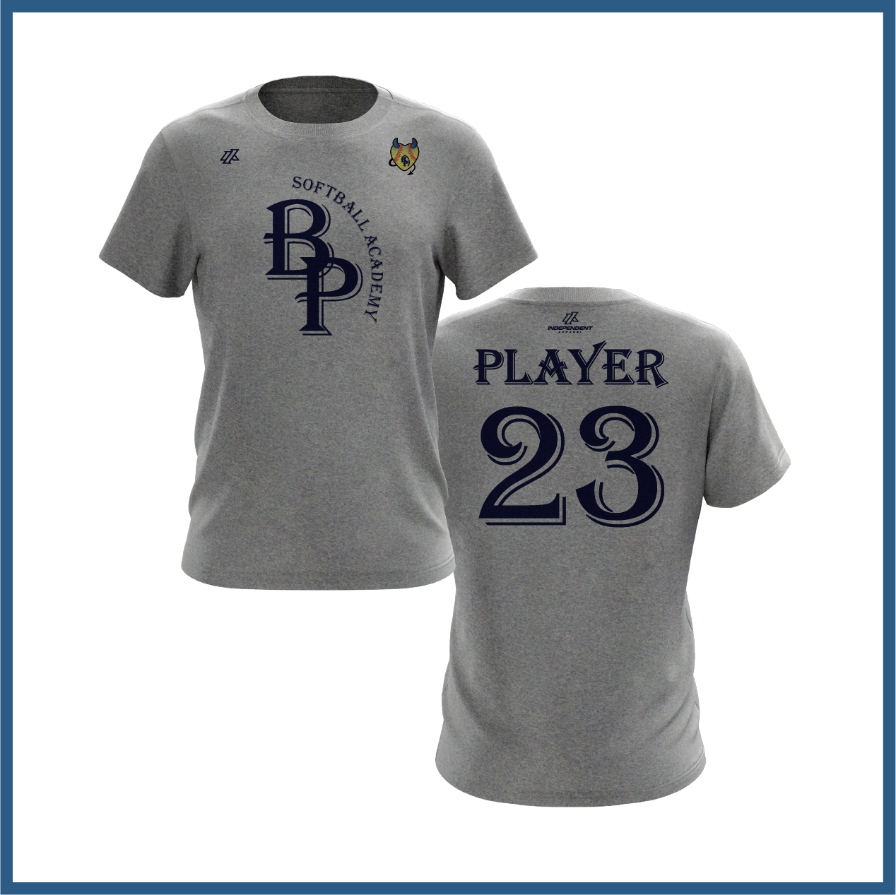 BP Softball Academy Logo Short Sleeve Shirt - Blue Devils