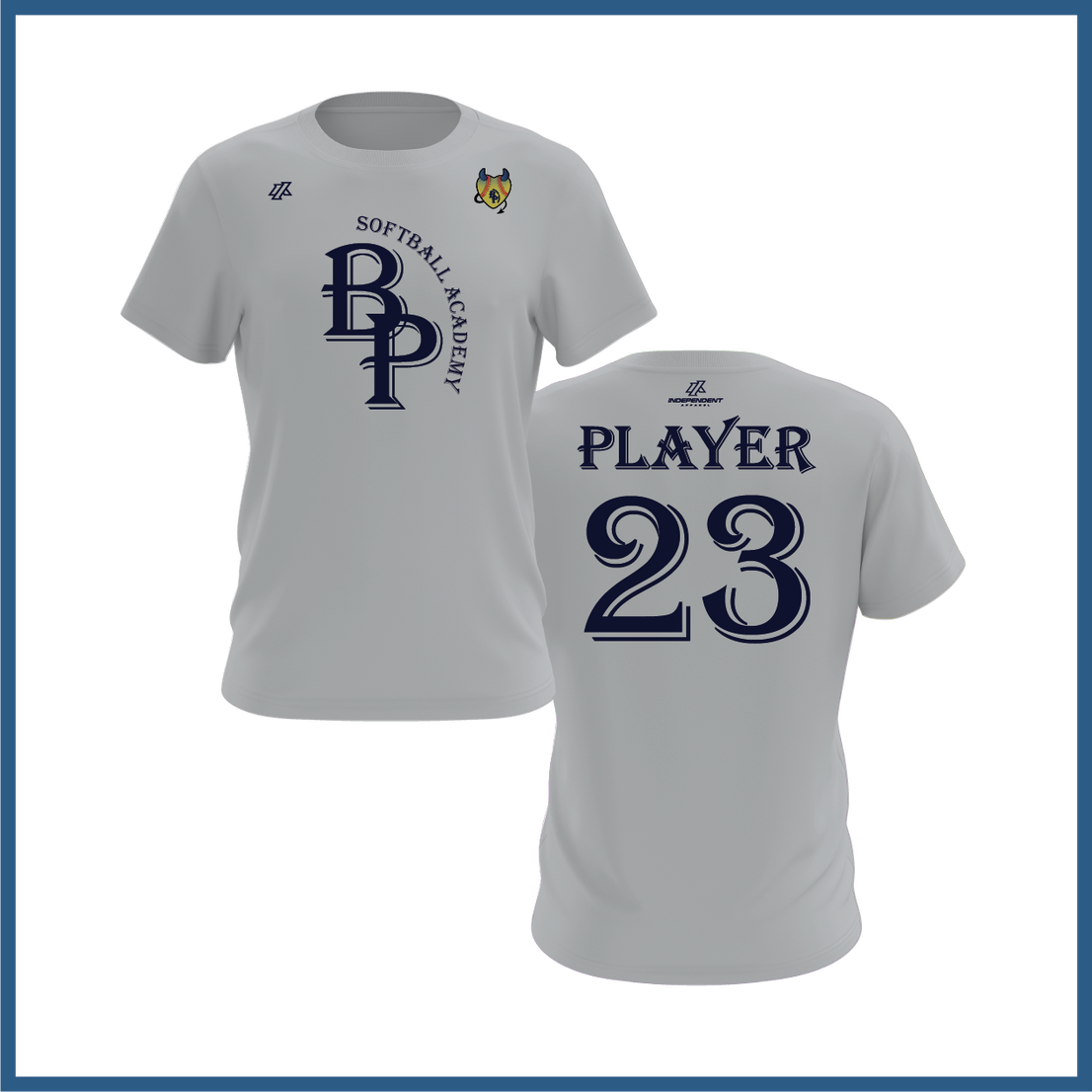 BP Softball Academy Logo Short Sleeve Shirt - Blue Devils