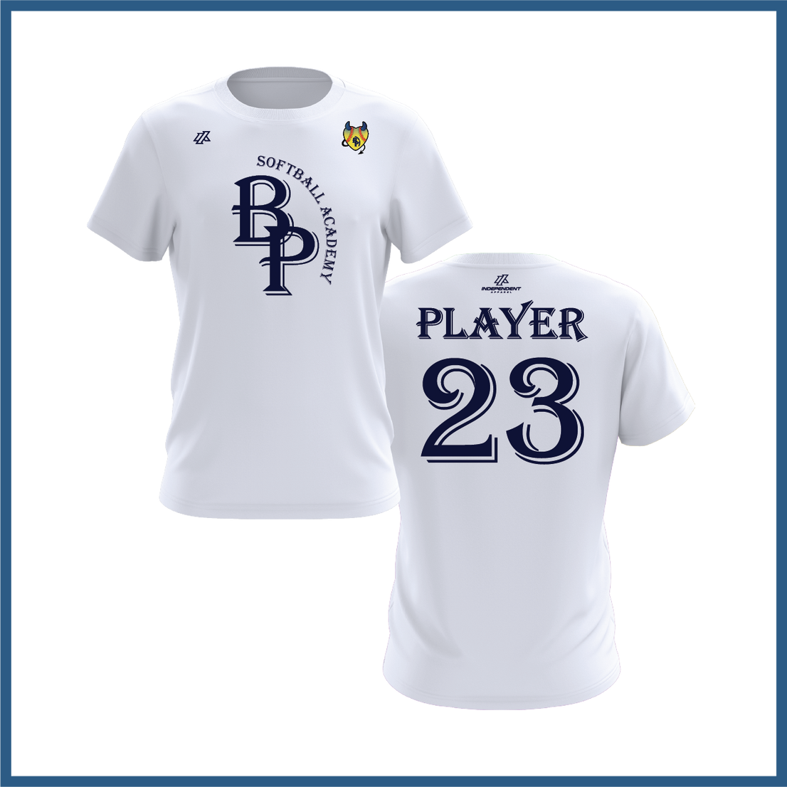 BP Softball Academy Logo Short Sleeve Shirt - Blue Devils
