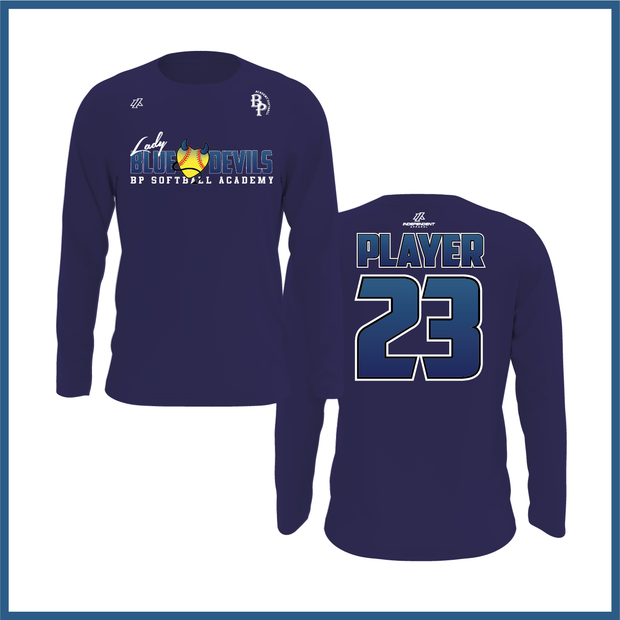 BP Lady Blue Devils Logo Long Sleeve Shirt