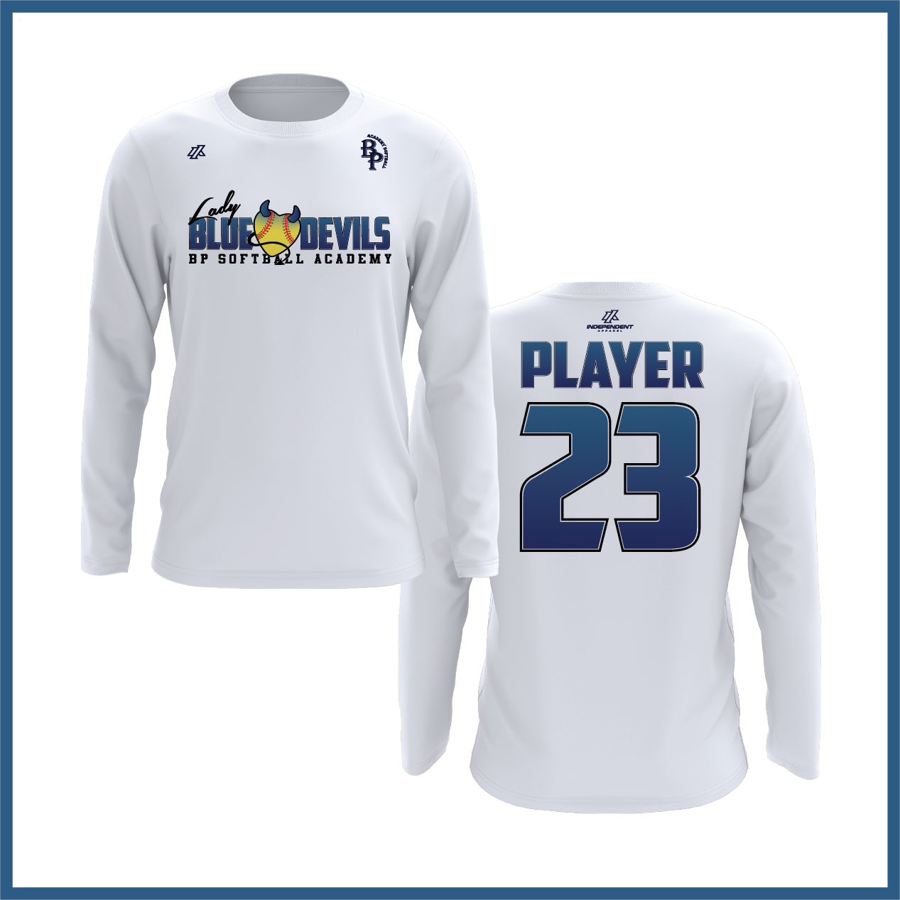 BP Lady Blue Devils Logo Long Sleeve Shirt