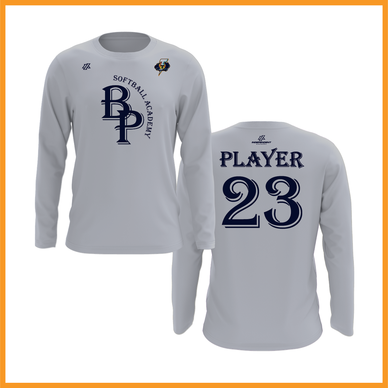 BP Softball Academy Logo Long Sleeve Shirt - Thunder