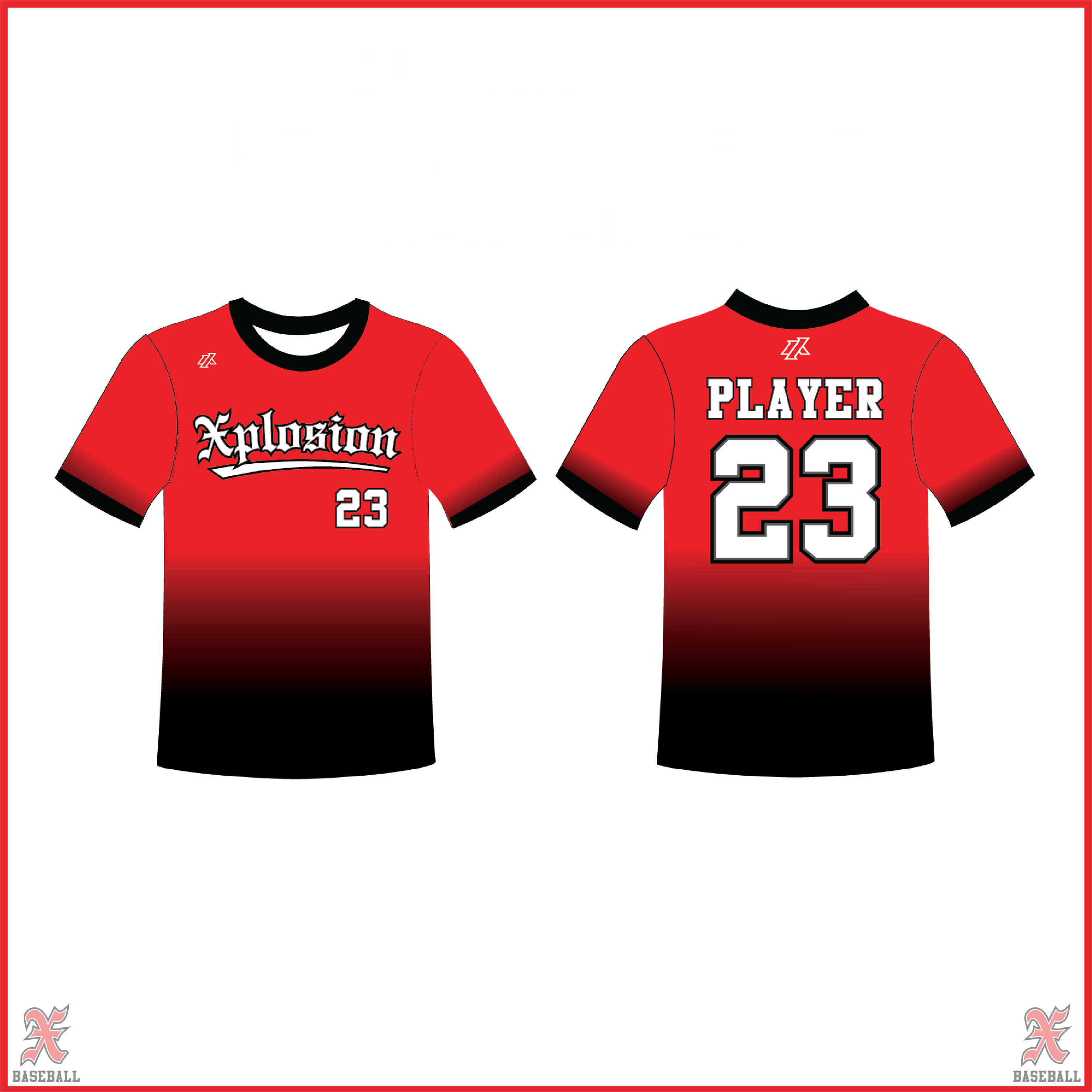 Buchko 8U Red to Black Fade Crew Neck Jersey
