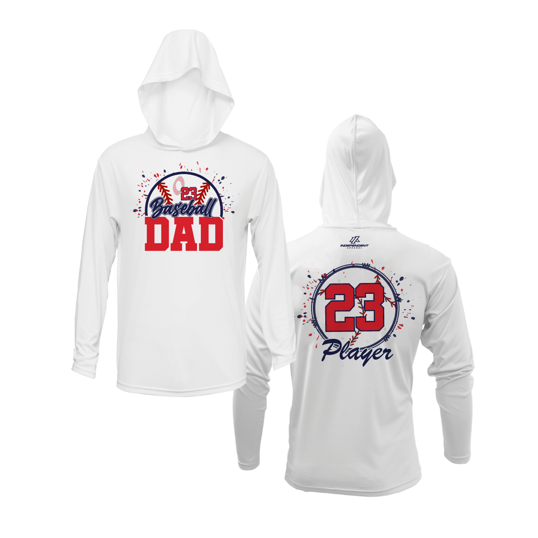 Okeeheelee Baseball Dad Logo Lightweight Hoodie