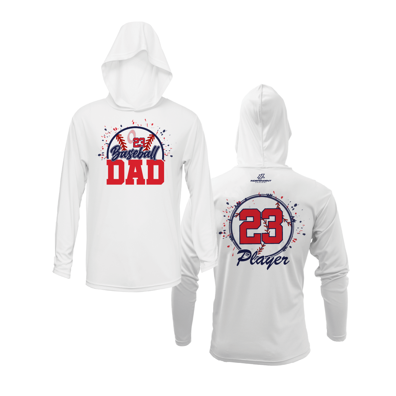 Okeeheelee Baseball Dad Logo Lightweight Hoodie