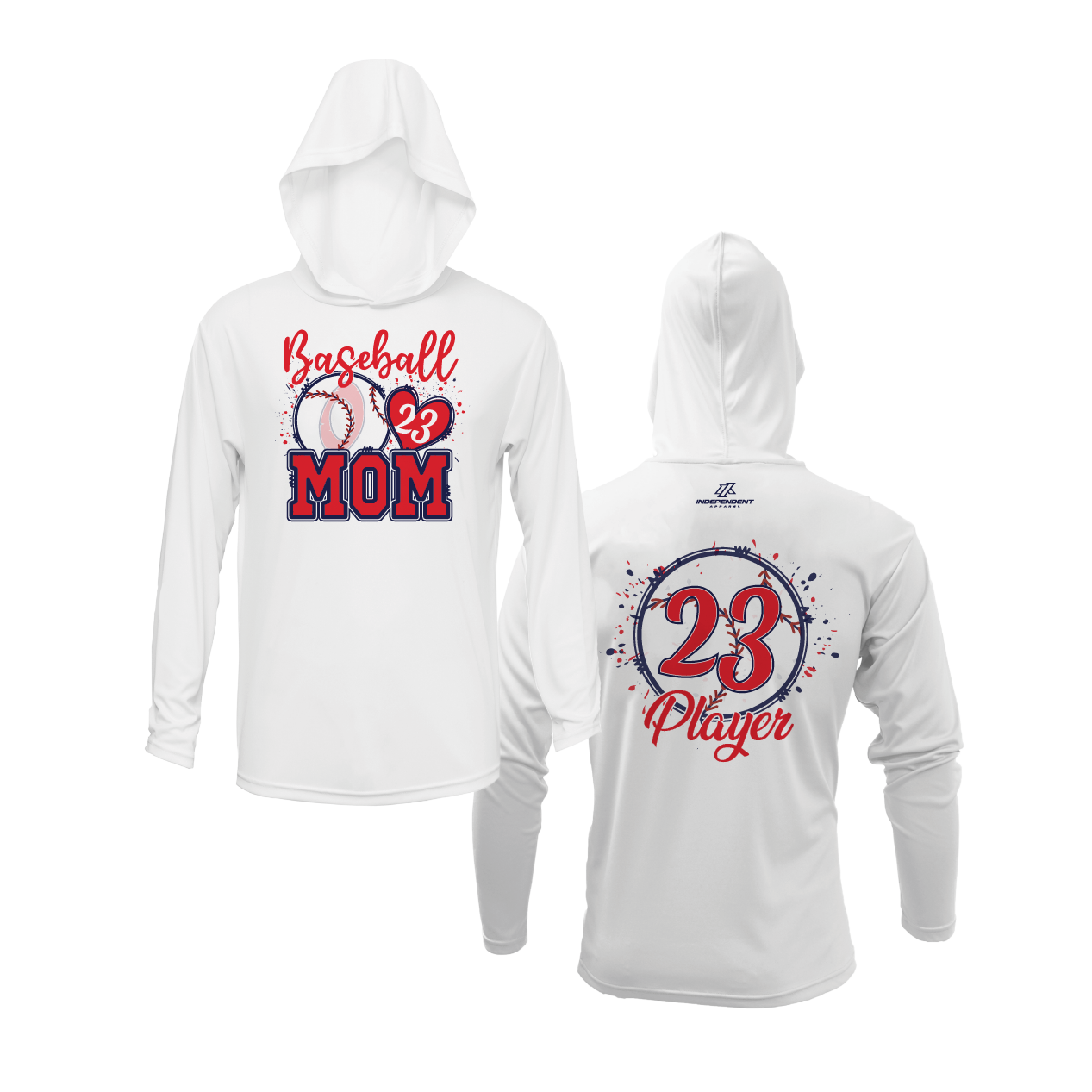 Okeeheelee Baseball Mom Logo Lightweight Hoodie