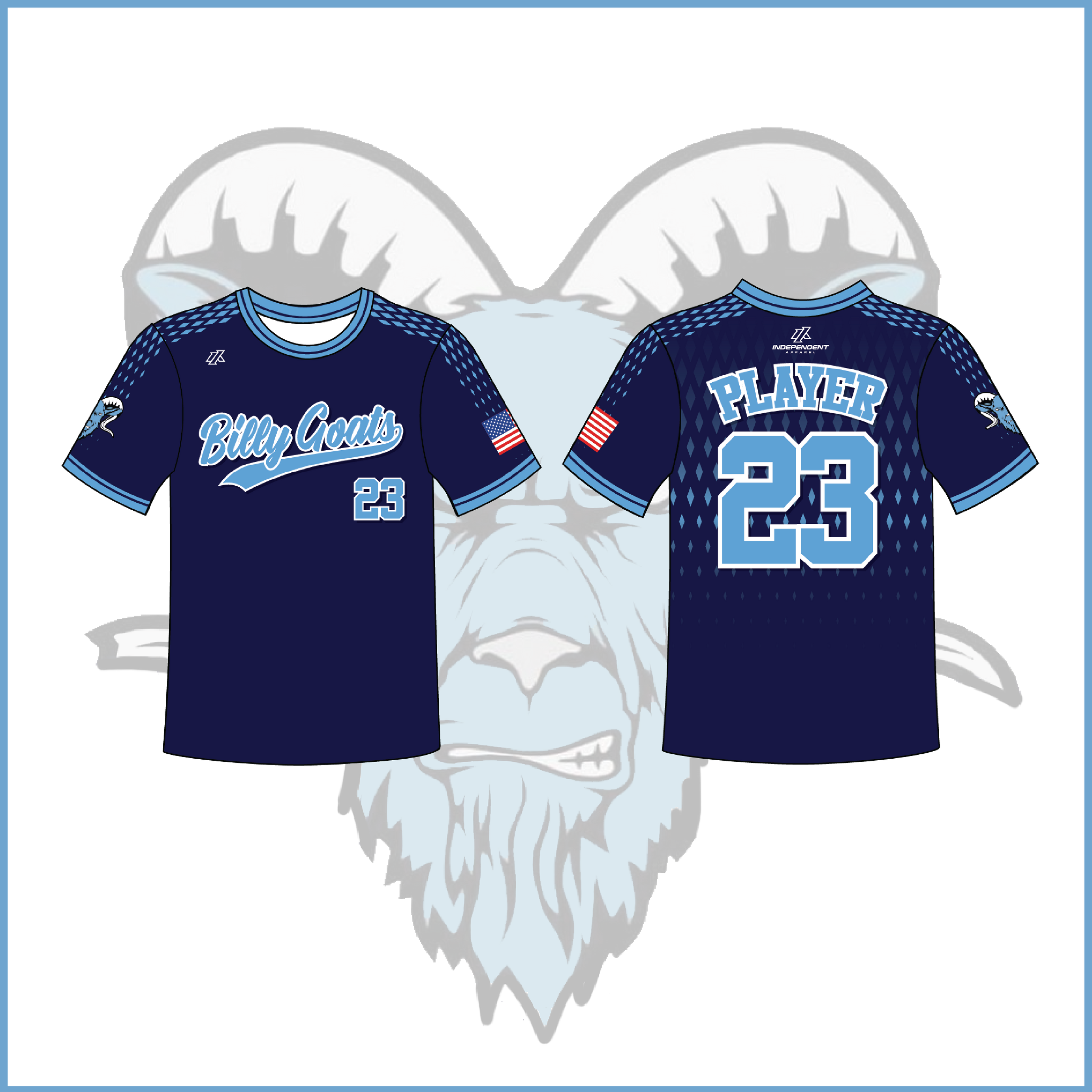 Billy Goats 11U Blue Navy Crew Neck Spring 2026 Jersey