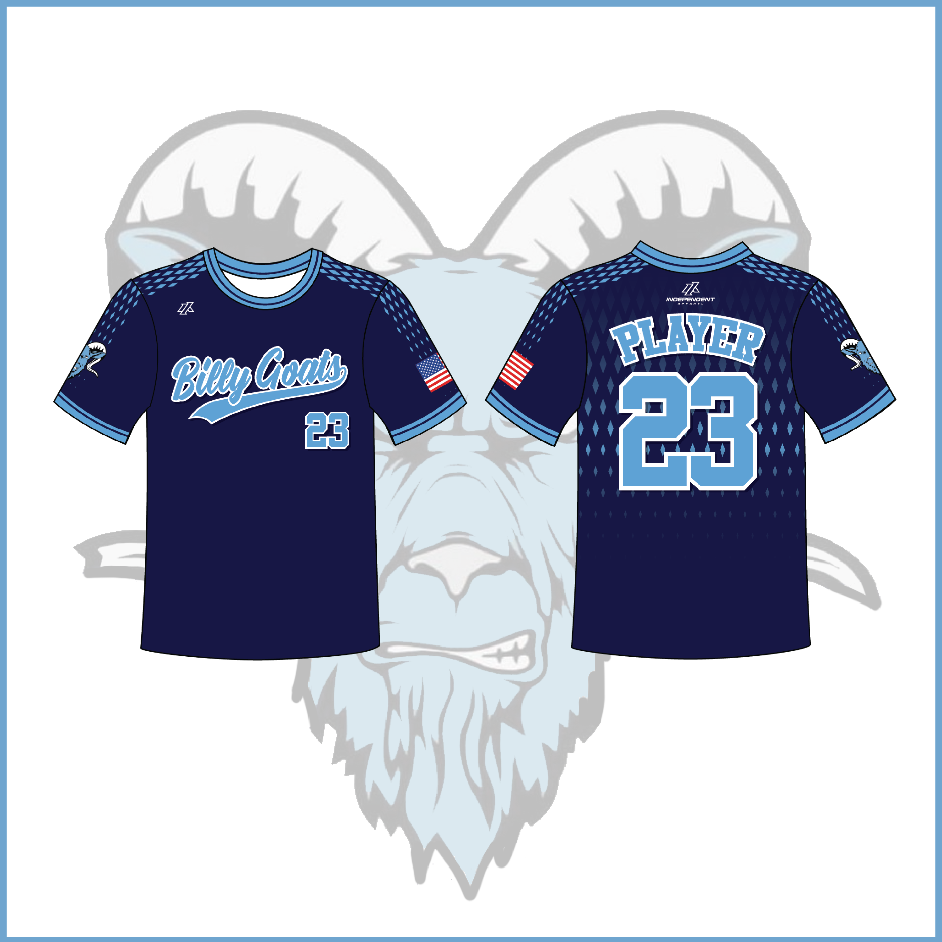 Billy Goats 11U Blue Navy Crew Neck Spring 2026 Jersey