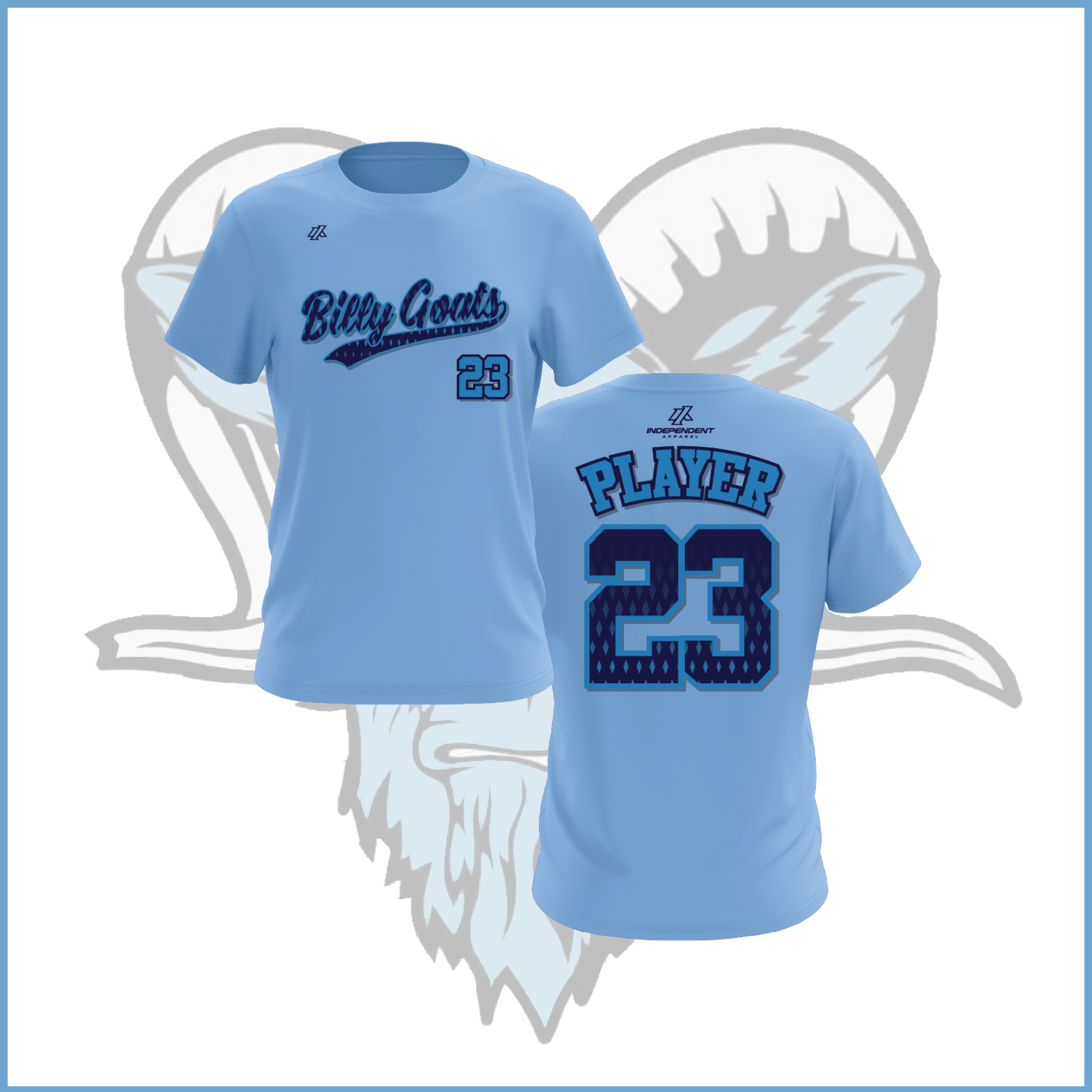 Billy Goats 11U Blue Light Blue Practice Shirt (PLAYERS ONLY)